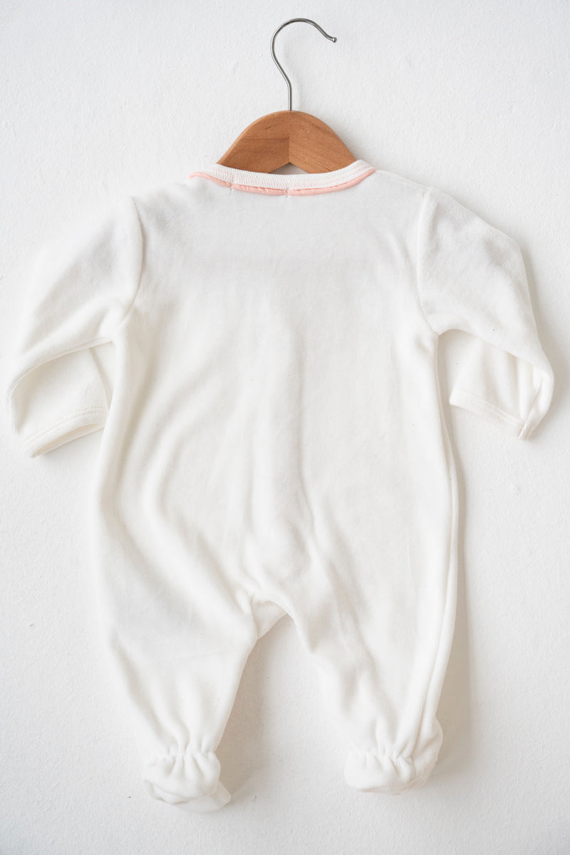 White/Blush Piped Velour Grower