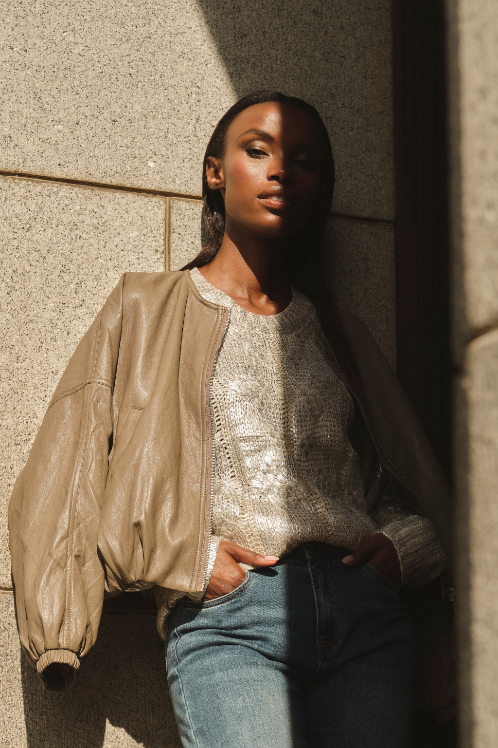 Silver Foil Cream Jumper