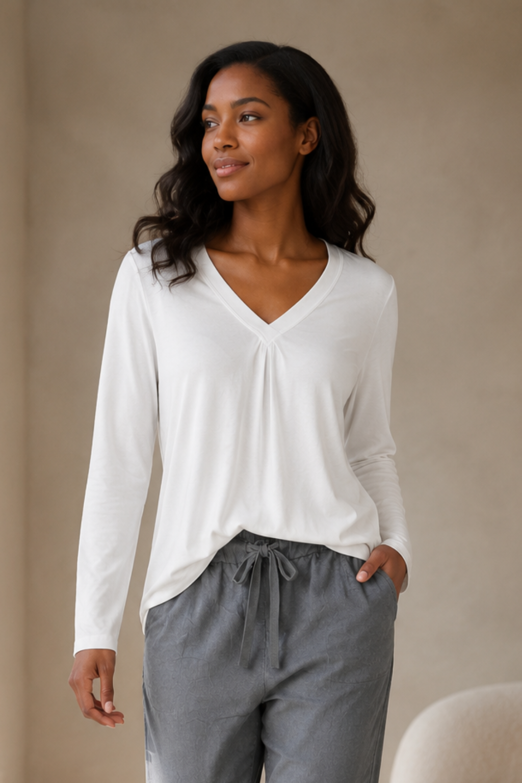 White Sherri Top, a white office wear top from Something Pretty