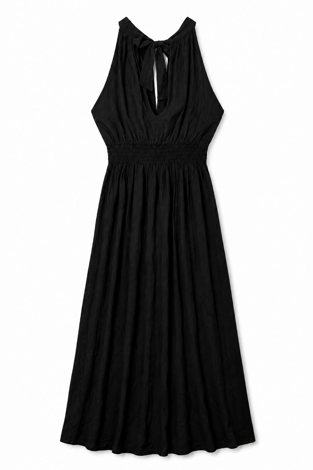 Black Cotton Halterneck Dress