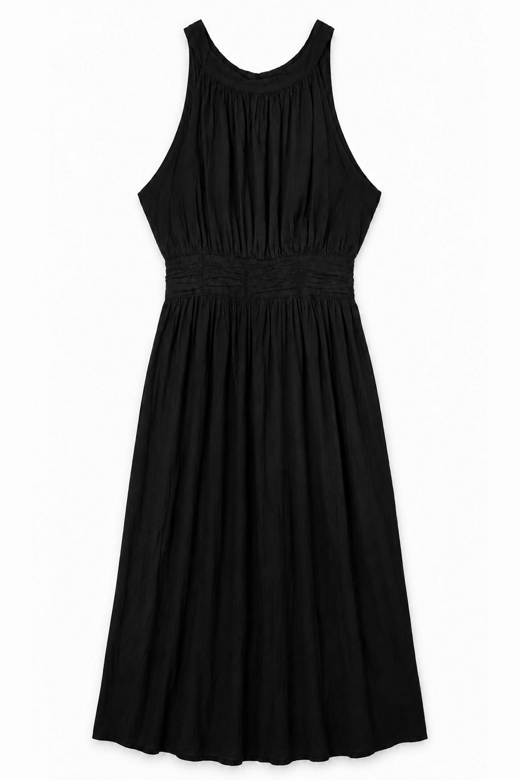 Black Cotton Halterneck Dress