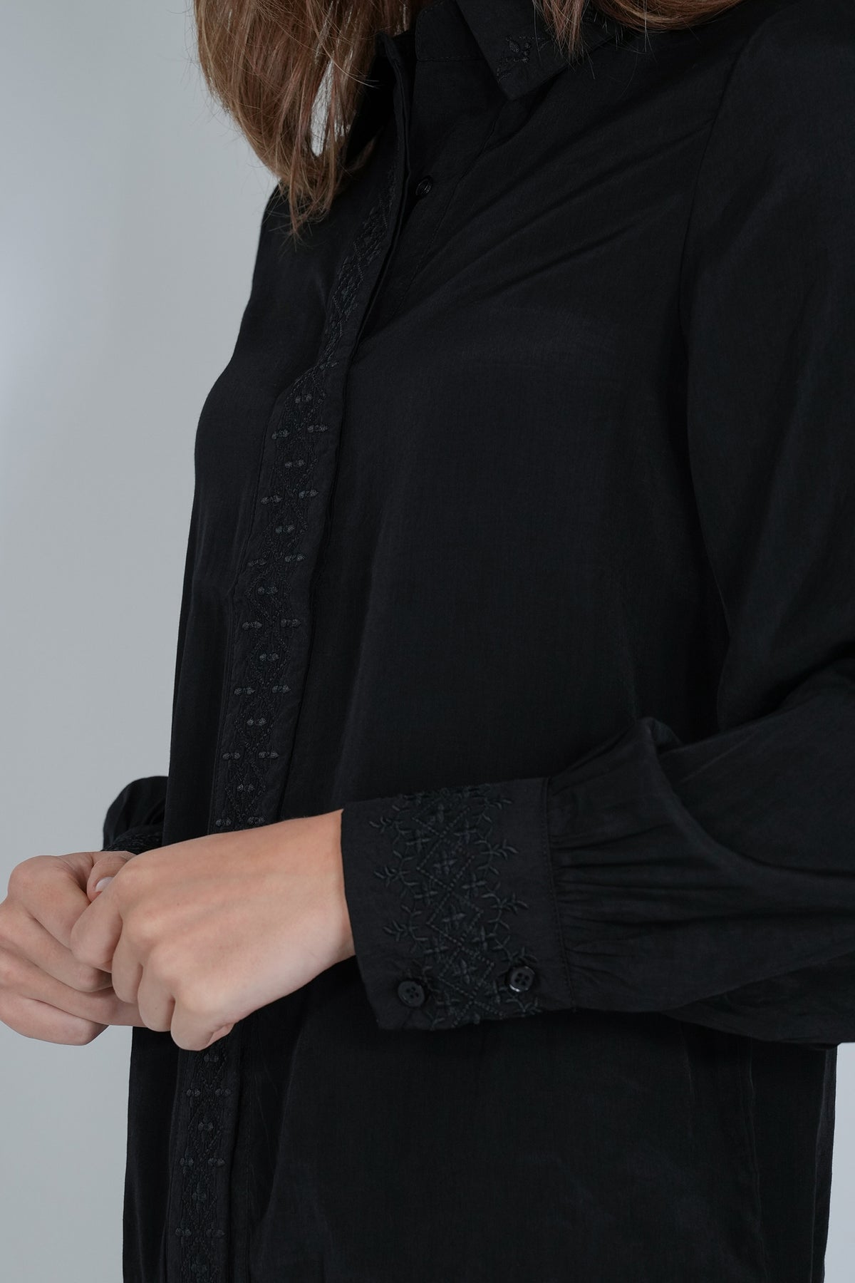 Black Embroidered Shirt