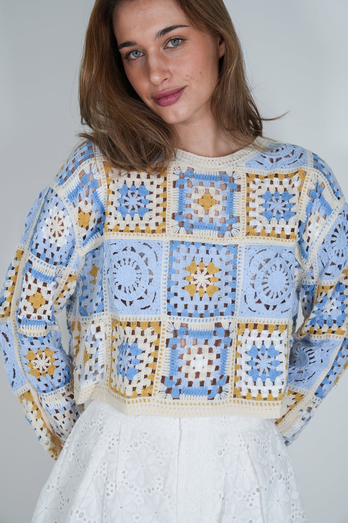 Blue Crochet Top