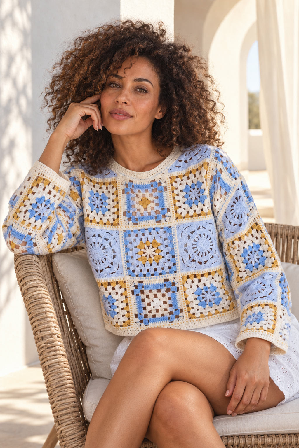 Blue Crochet Top