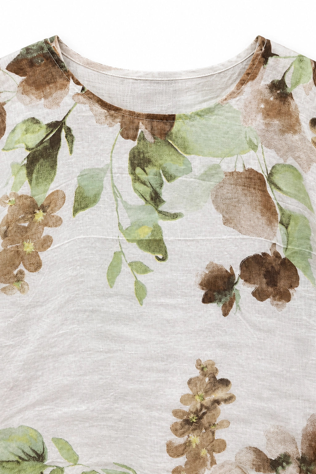 White Amelia Flower Print Linen Top