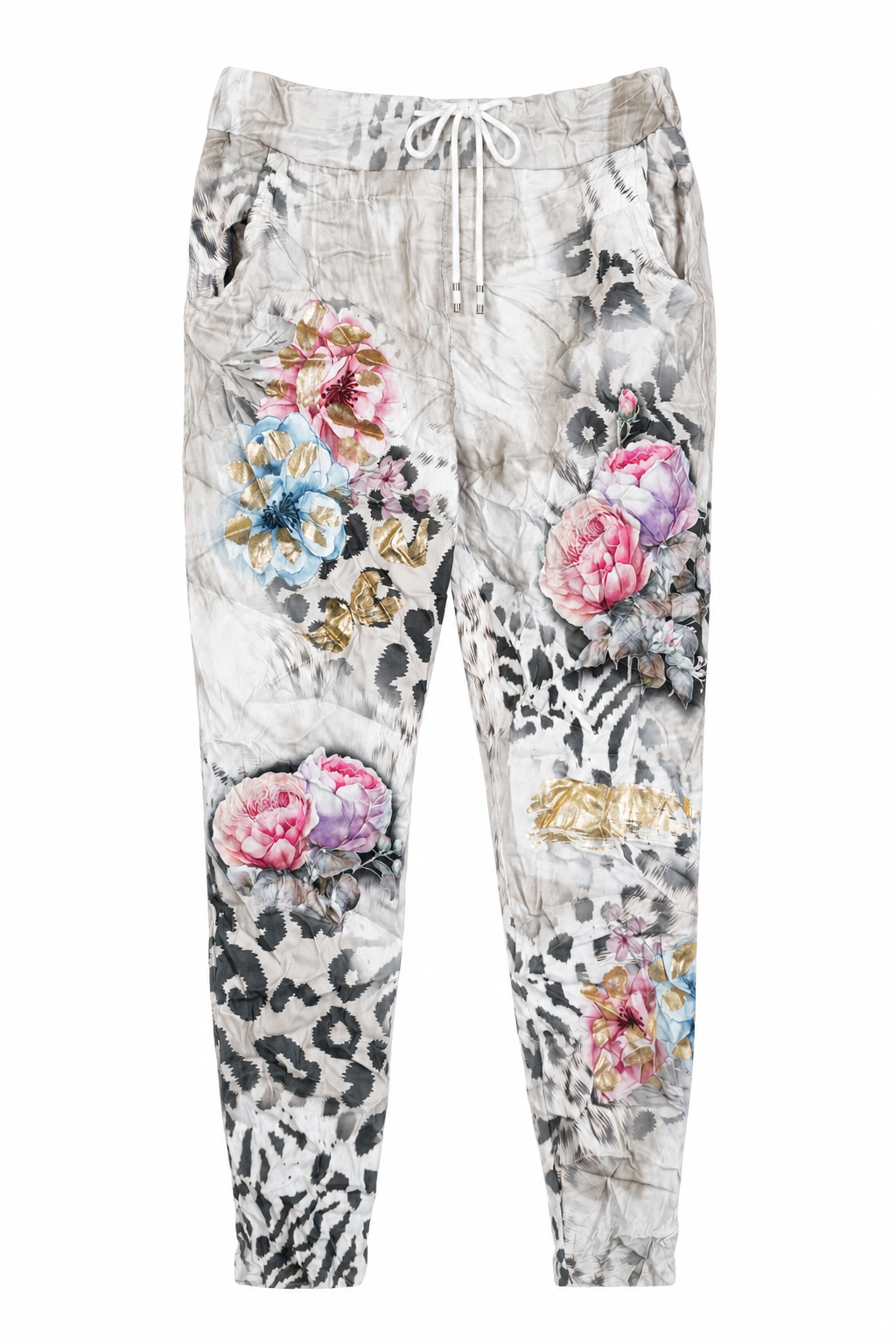 Printed Floral Foil Jogger