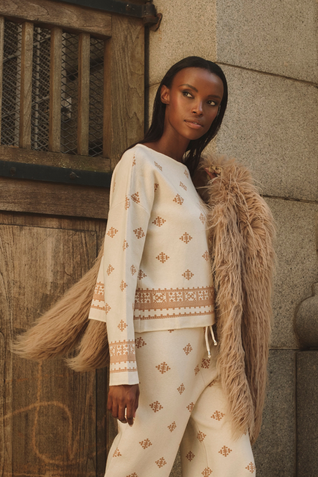 Cream Josie Jumper - knitwear winter matching set