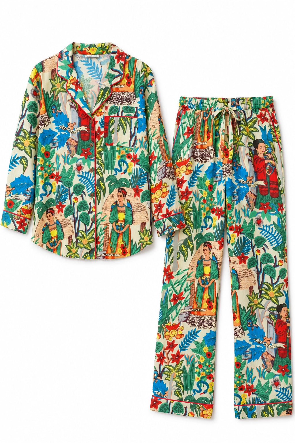 Yellow Frida Printed Cotton Long Sleeve PJ