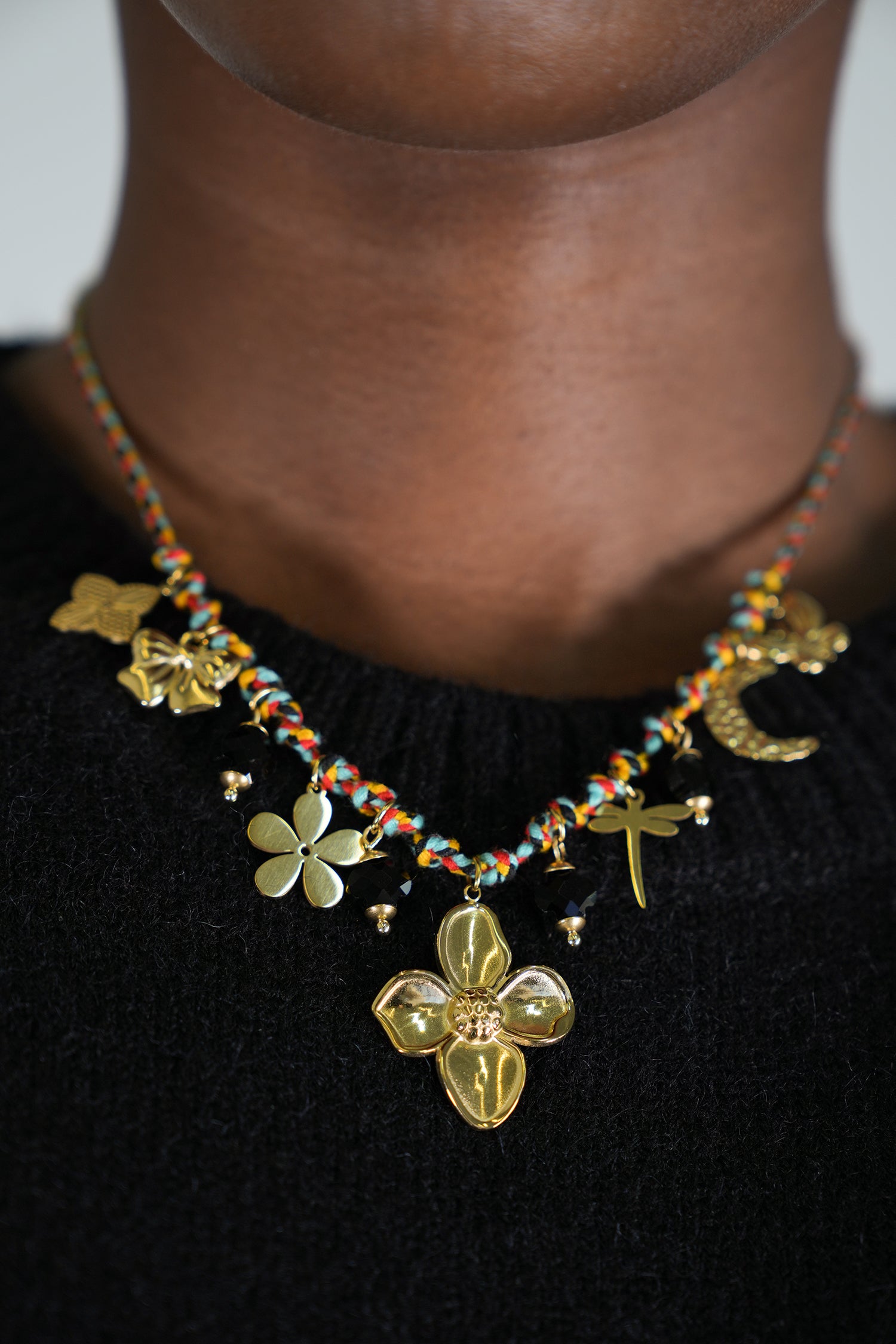 Colourful Flower Charm Necklace