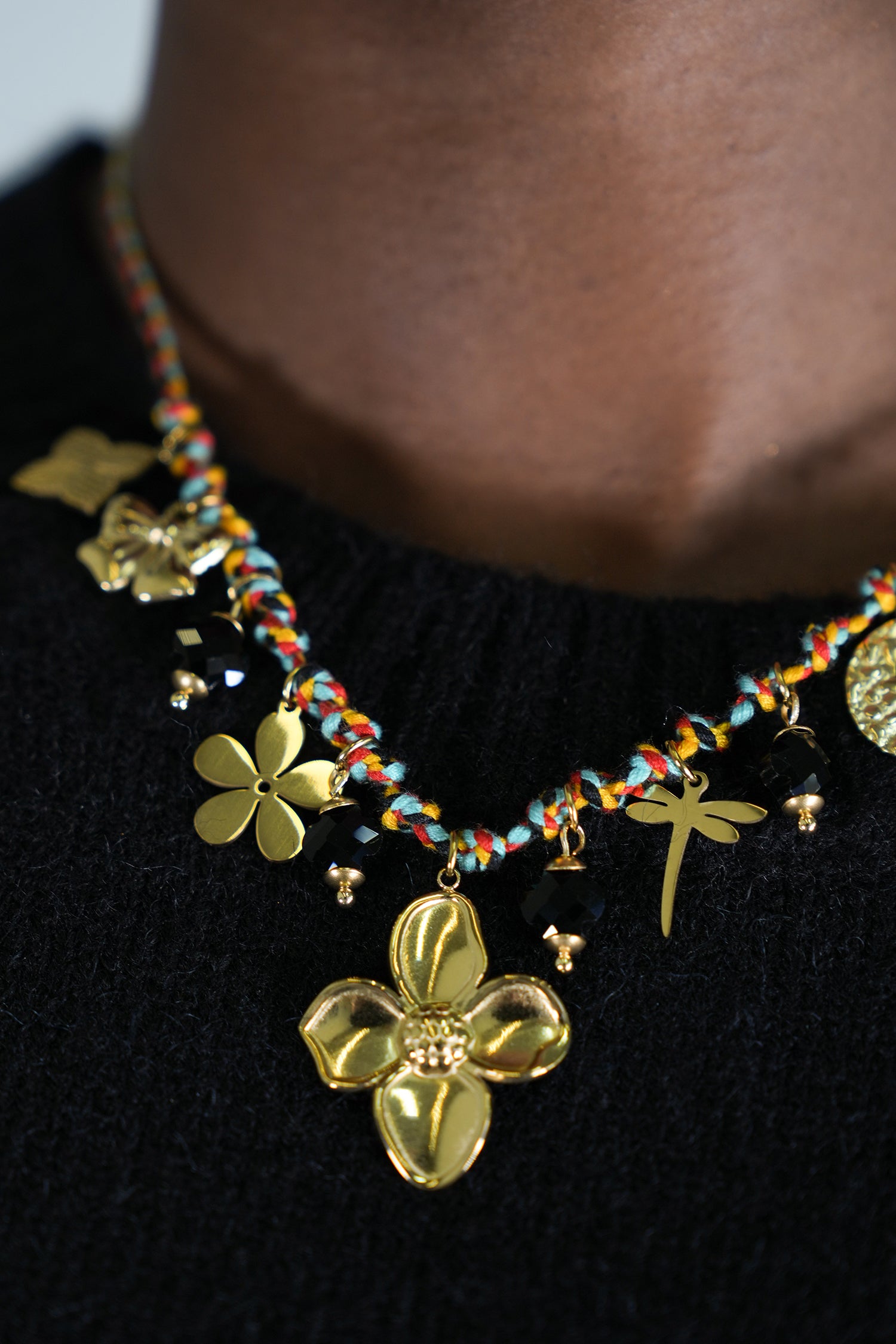 Colourful Flower Charm Necklace