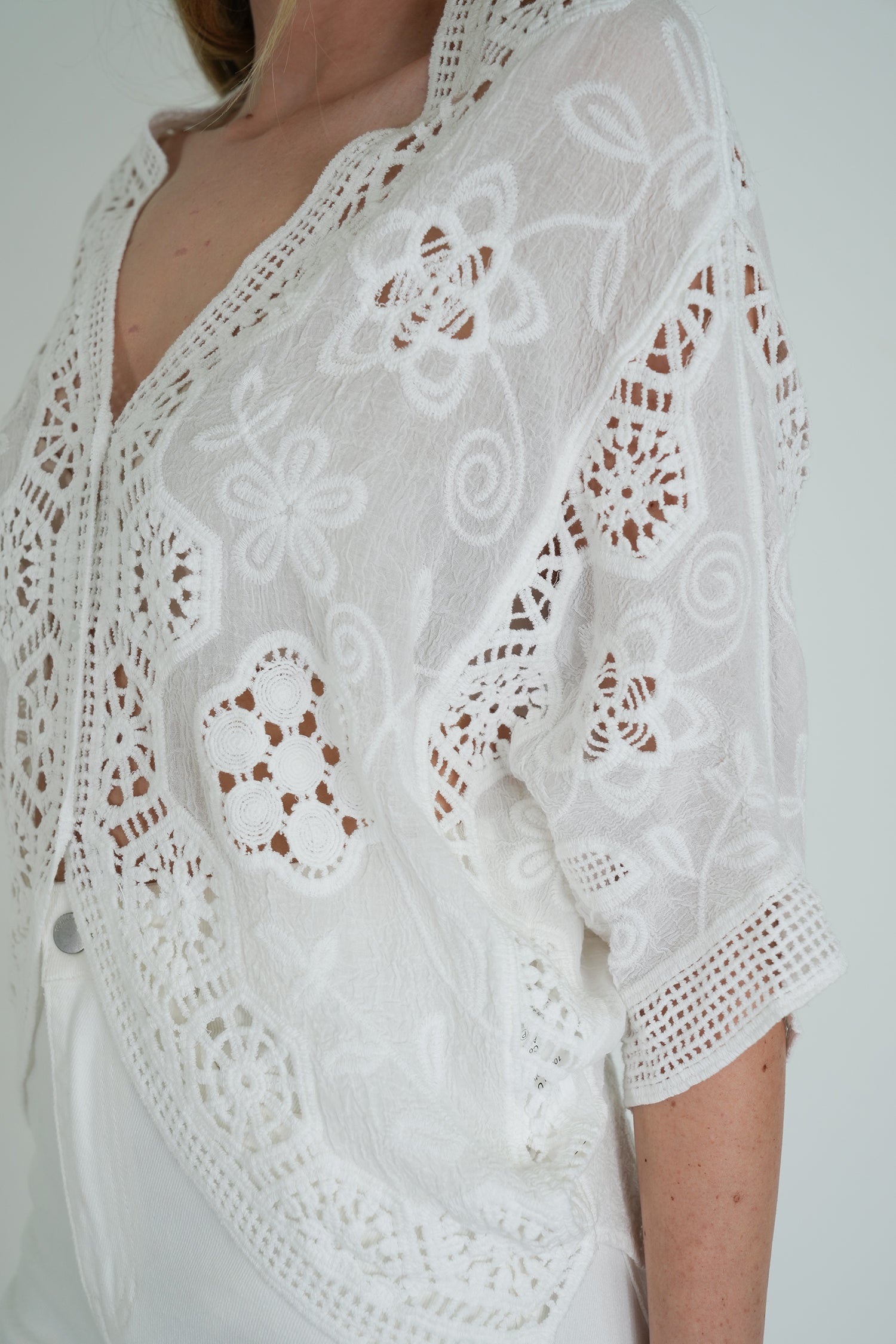 White Crochet Top