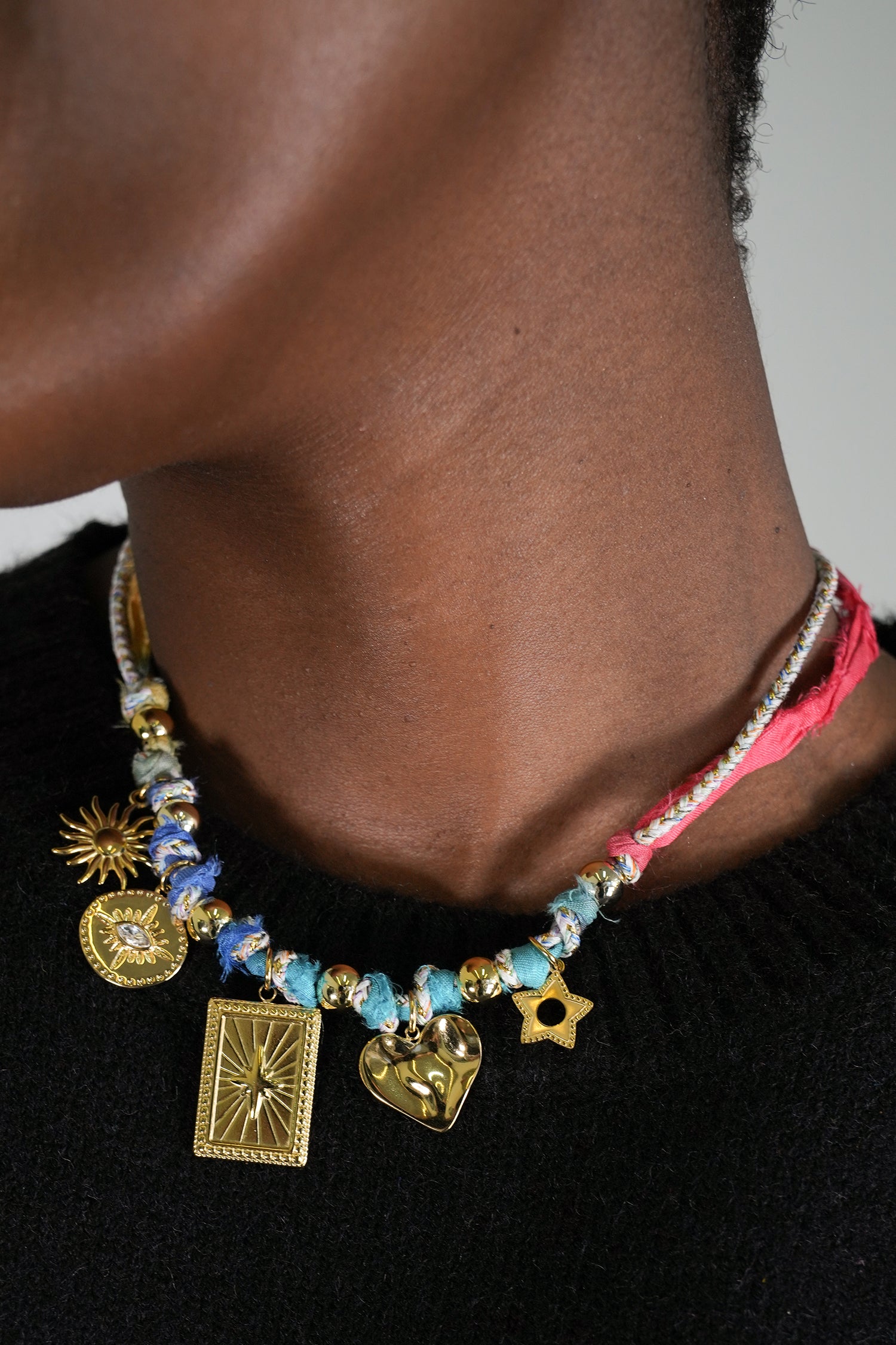 Colourful Ribbon Charm Necklace