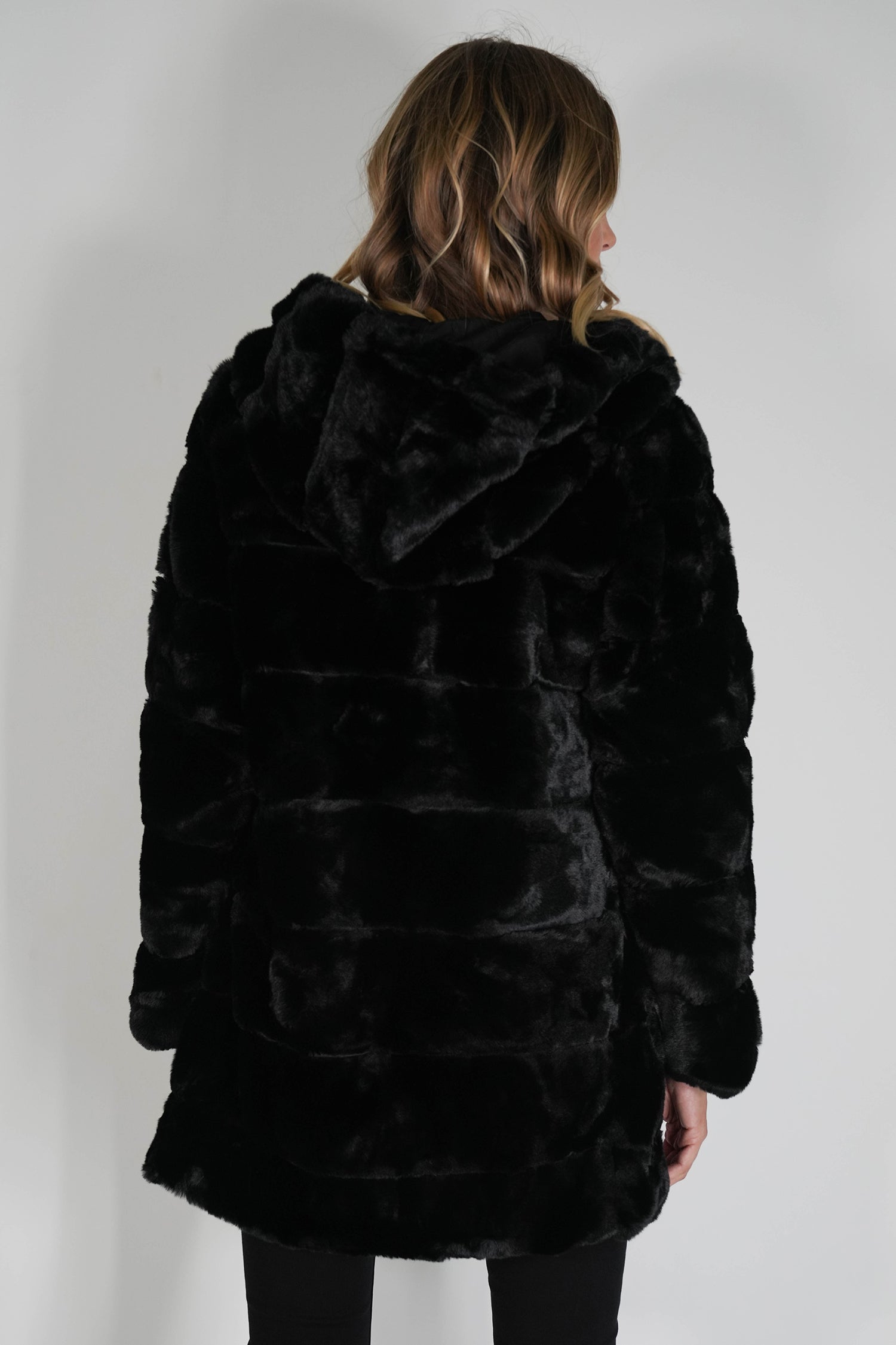 Black Faux Fur Coat