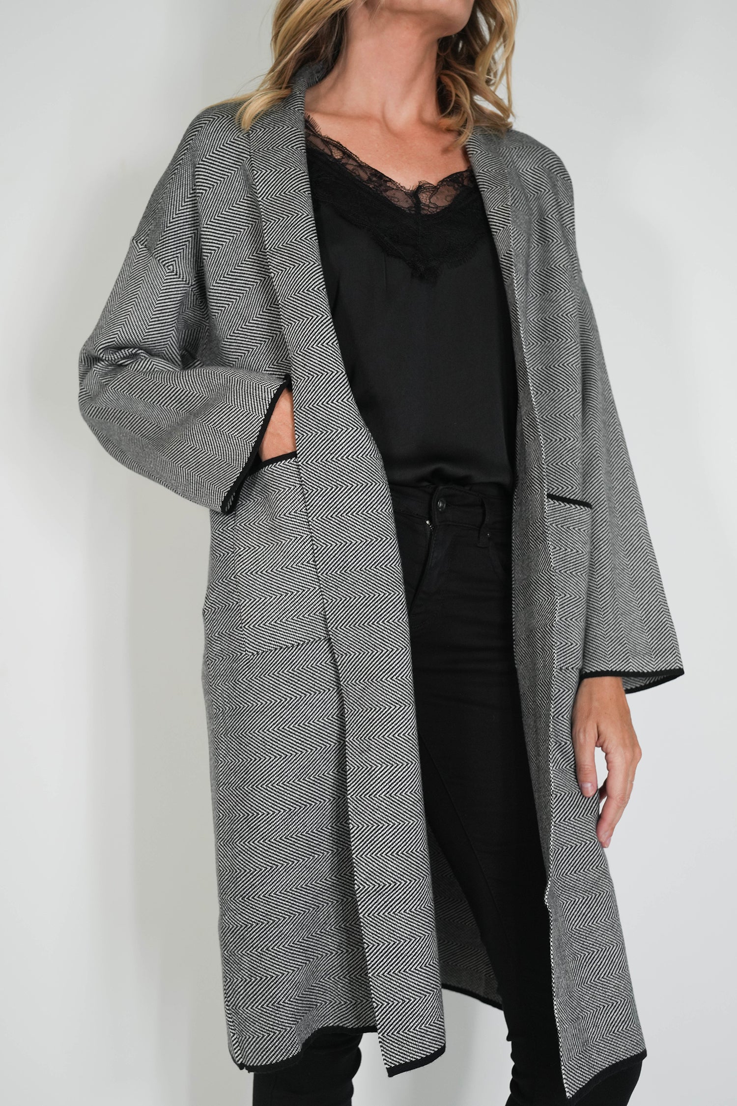 Black Taylor Longer Length Cardigan