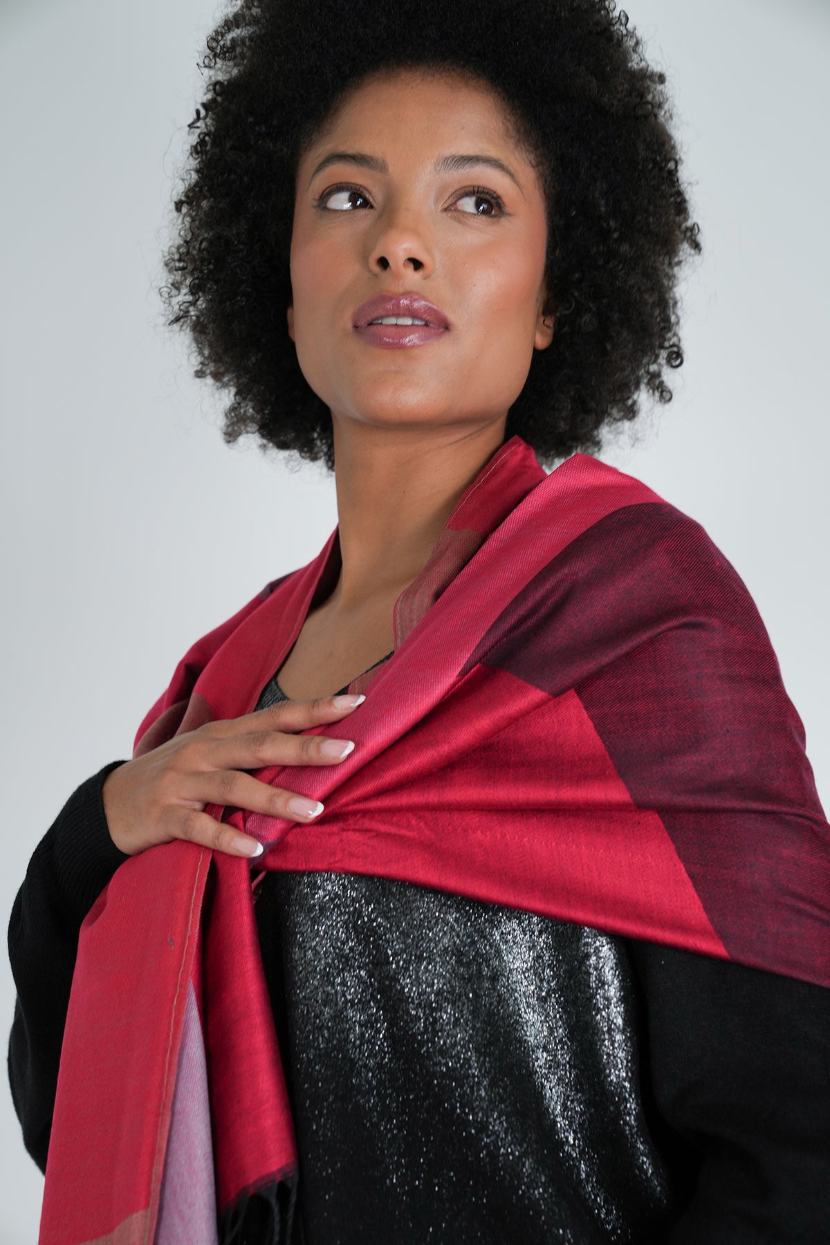 Red Geometric Scarf
