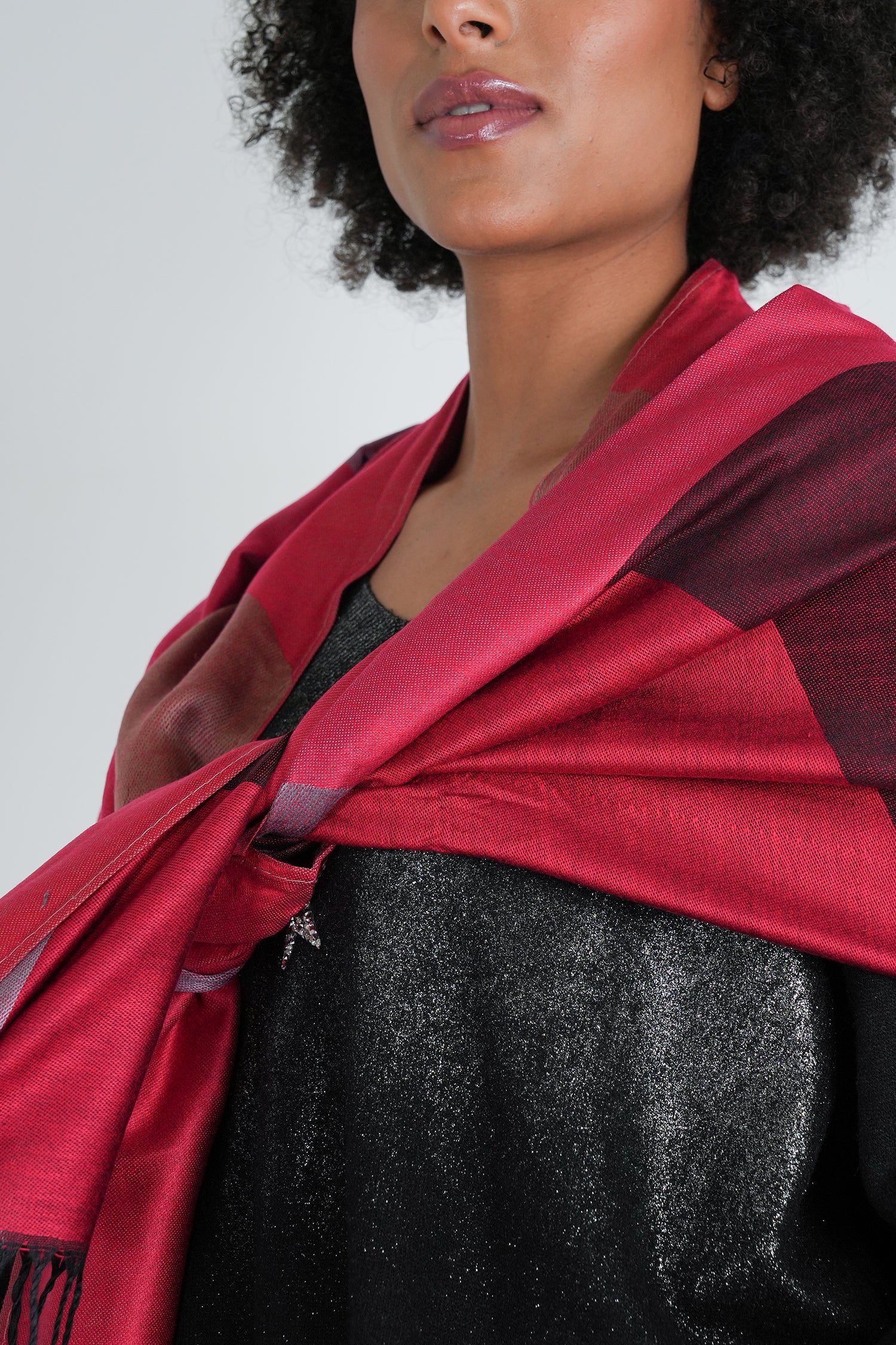 Red Geometric Scarf