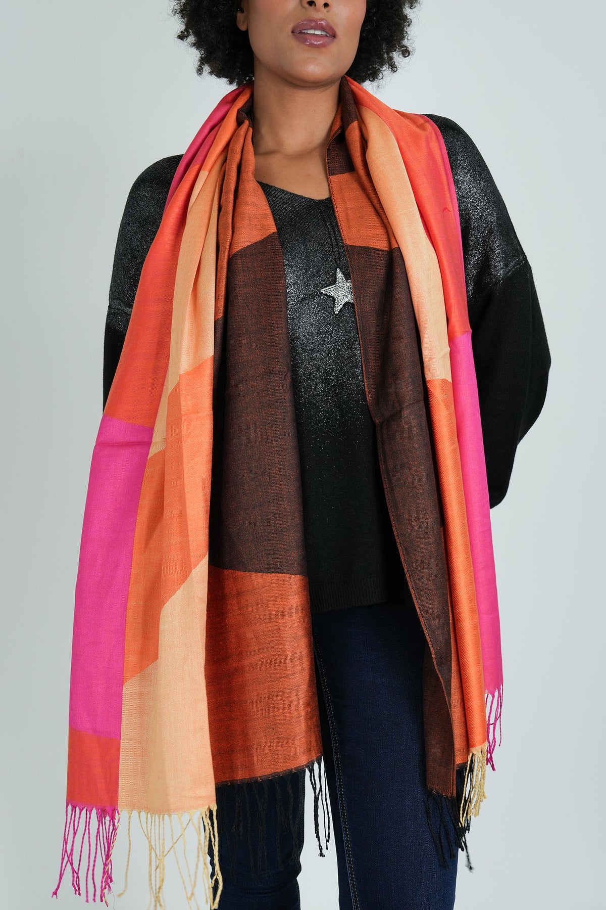 Orange Geometric Scarf