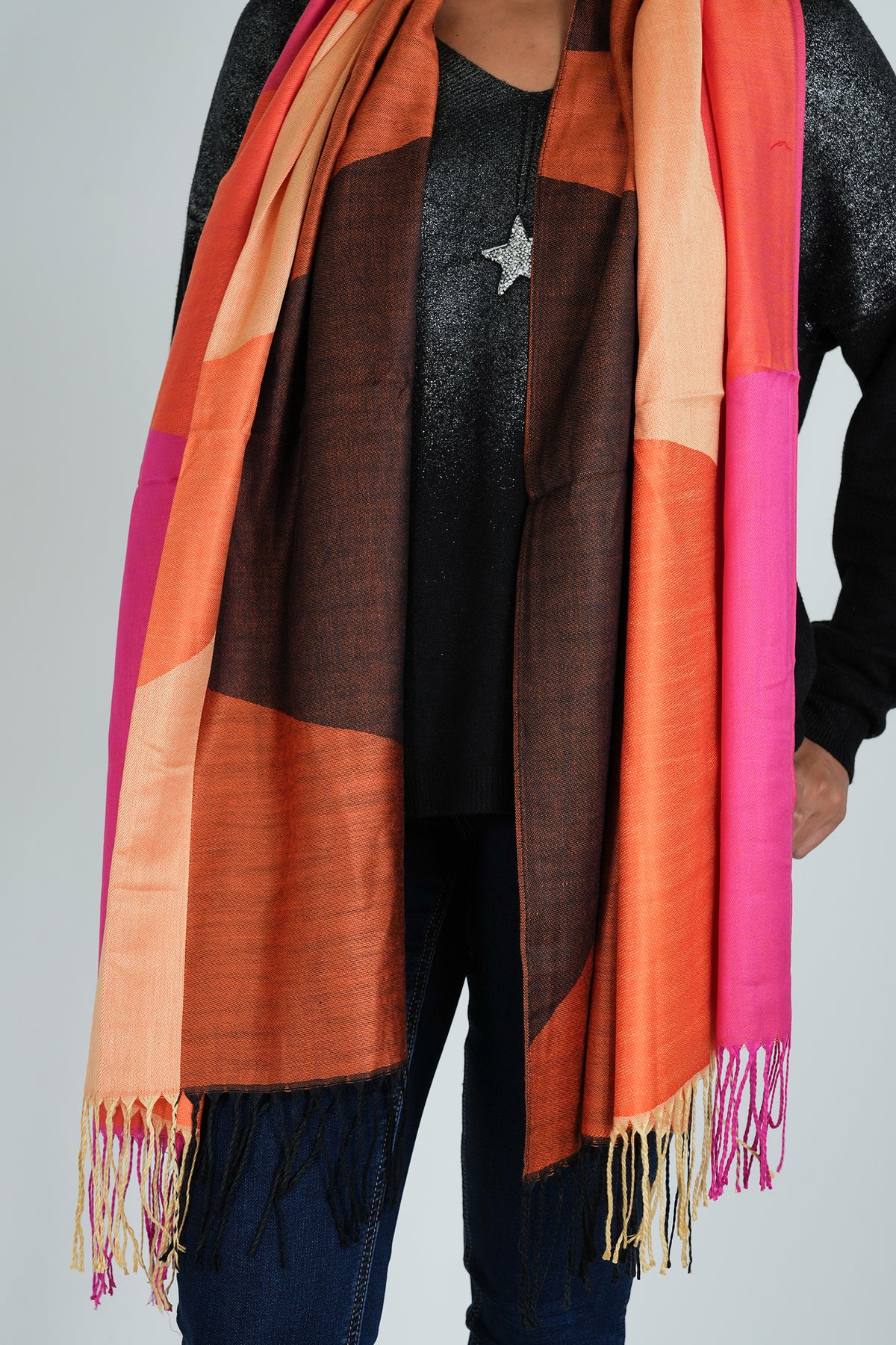 Orange Geometric Scarf