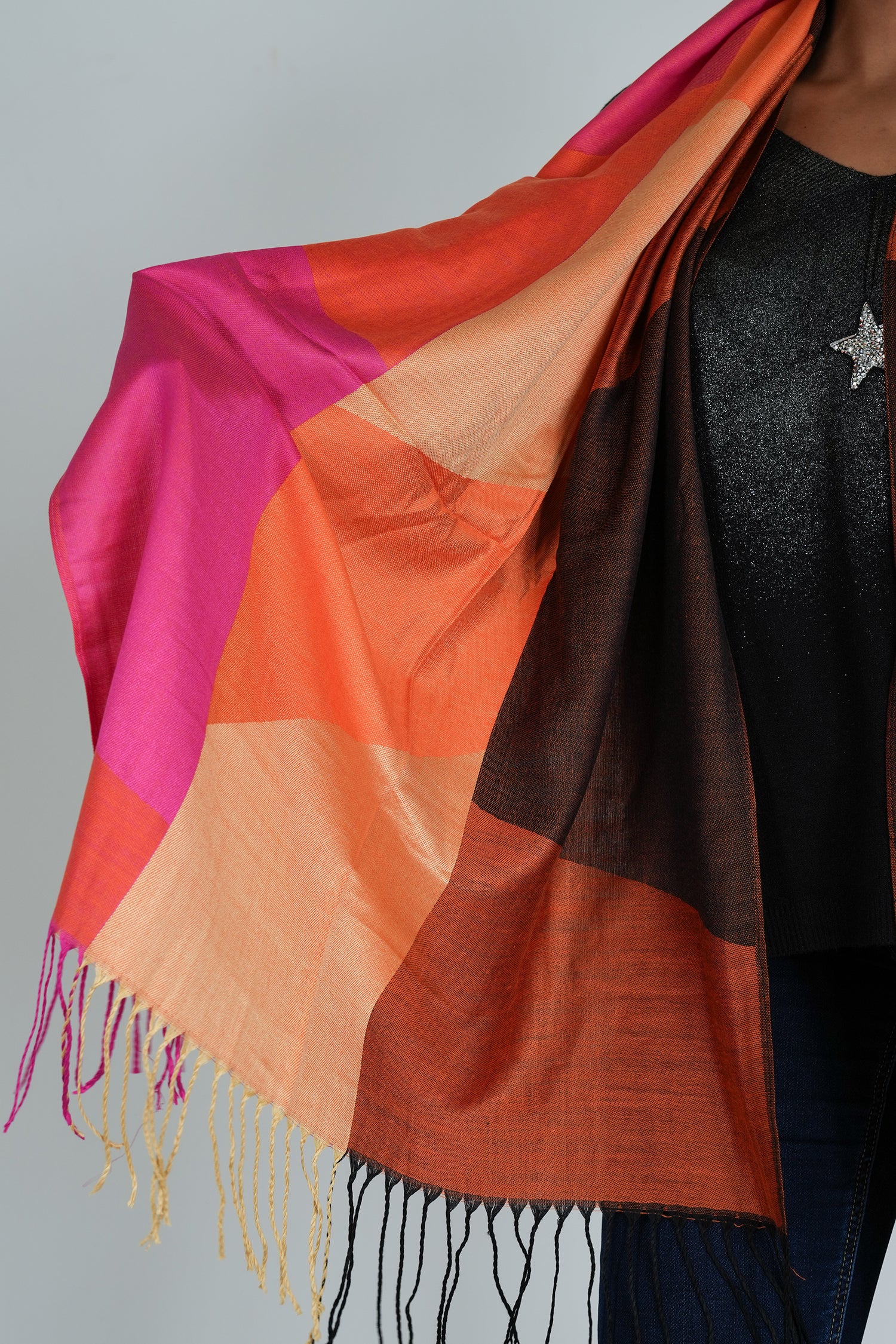 Orange Geometric Scarf