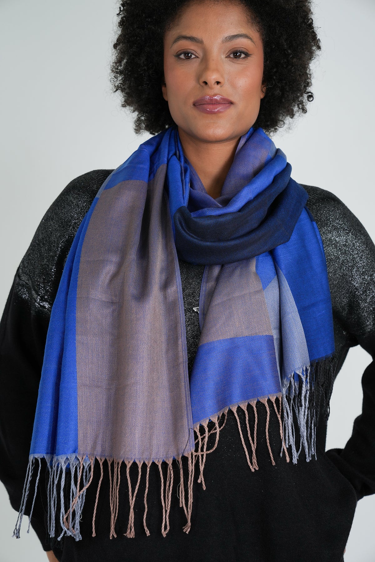 Cobalt Geometric Scarf