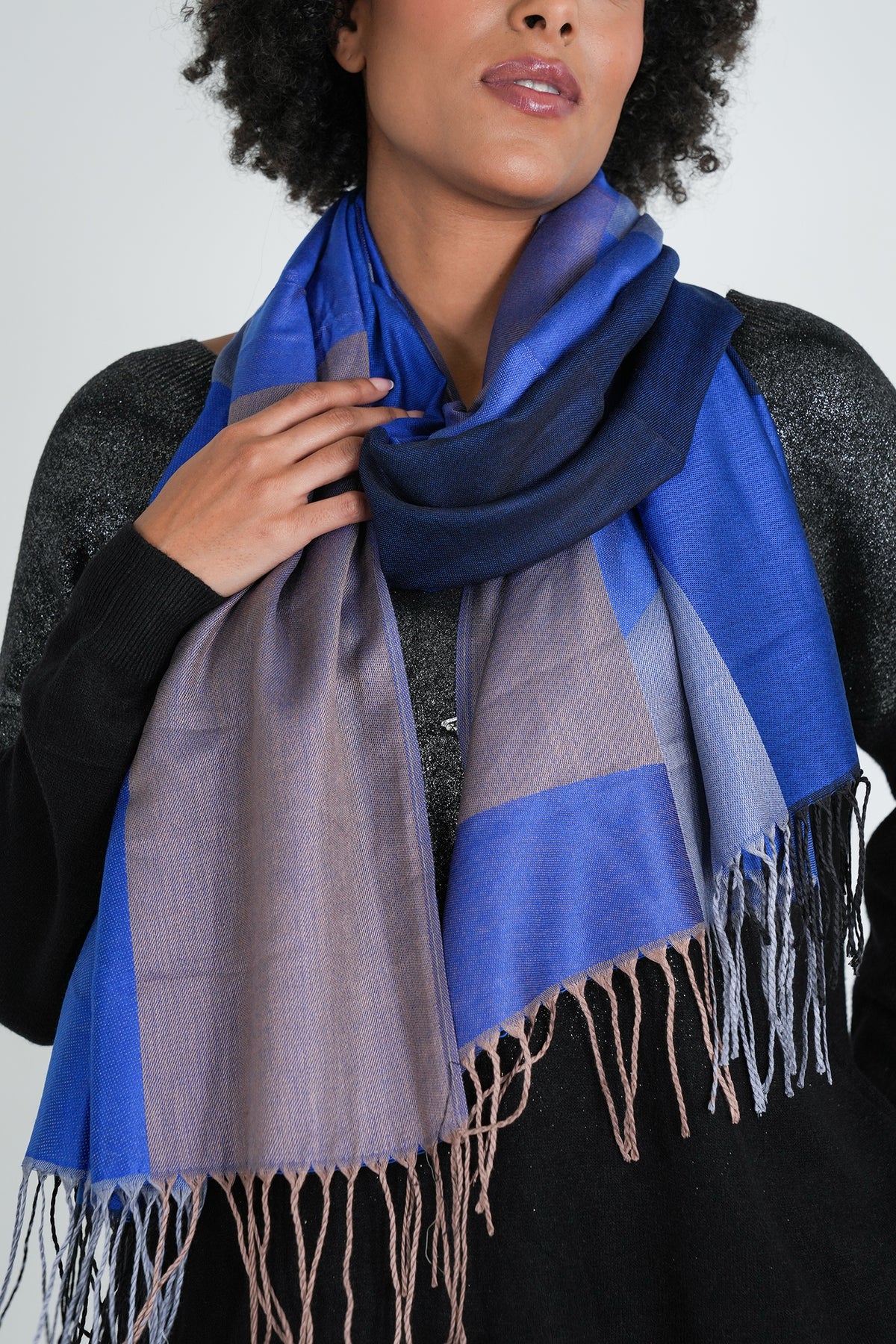 Cobalt Geometric Scarf