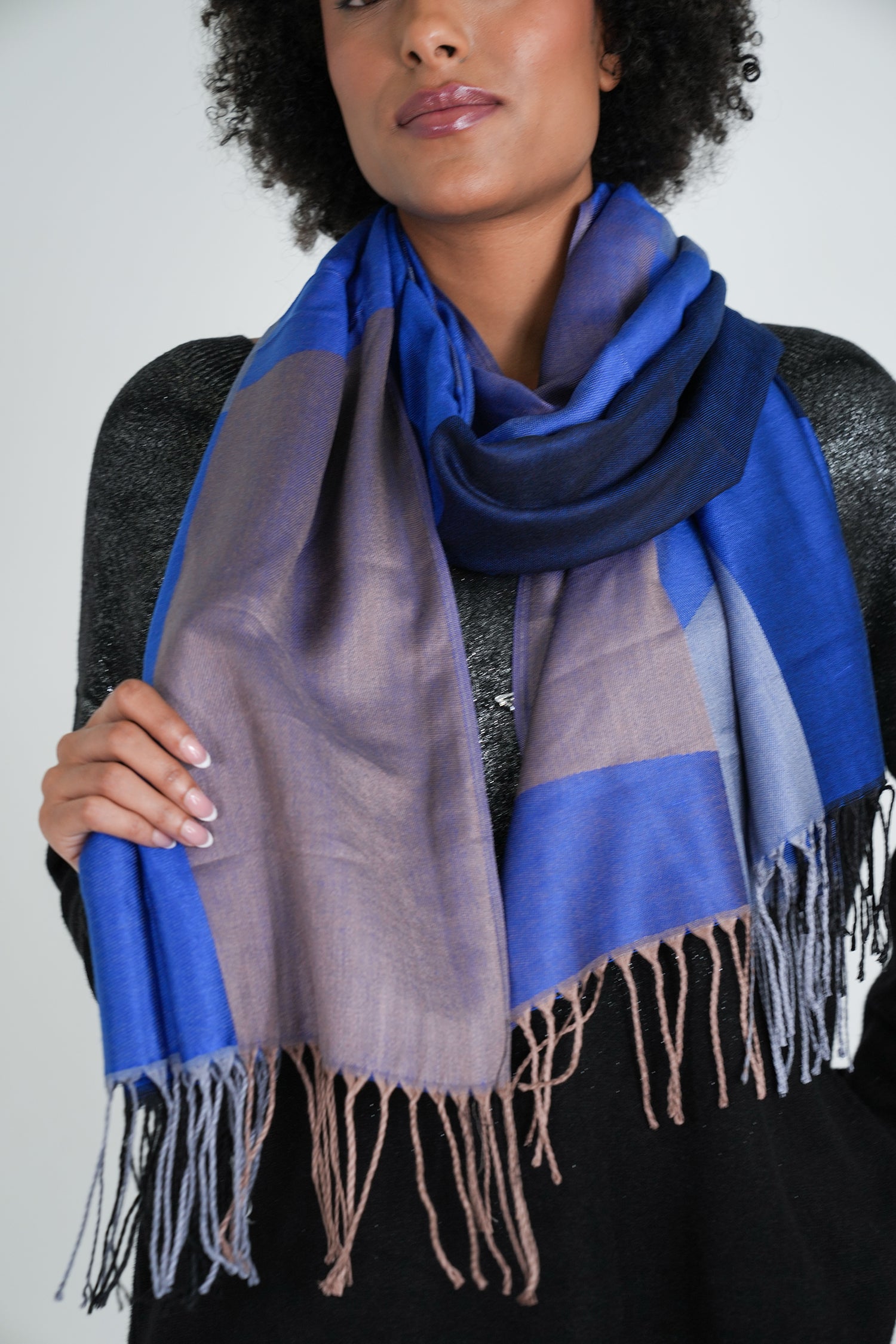 Cobalt Geometric Scarf