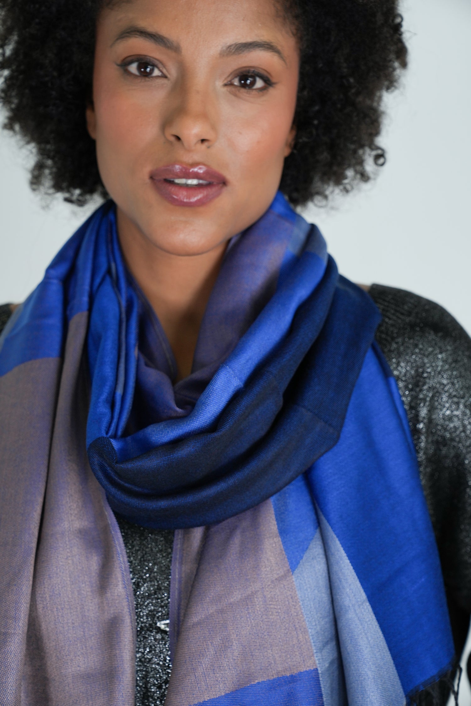 Cobalt Geometric Scarf