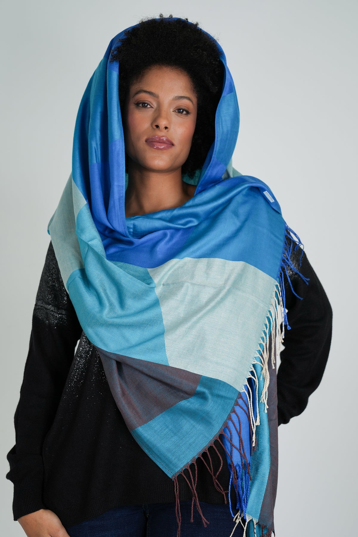 Turquoise Geometric Scarf