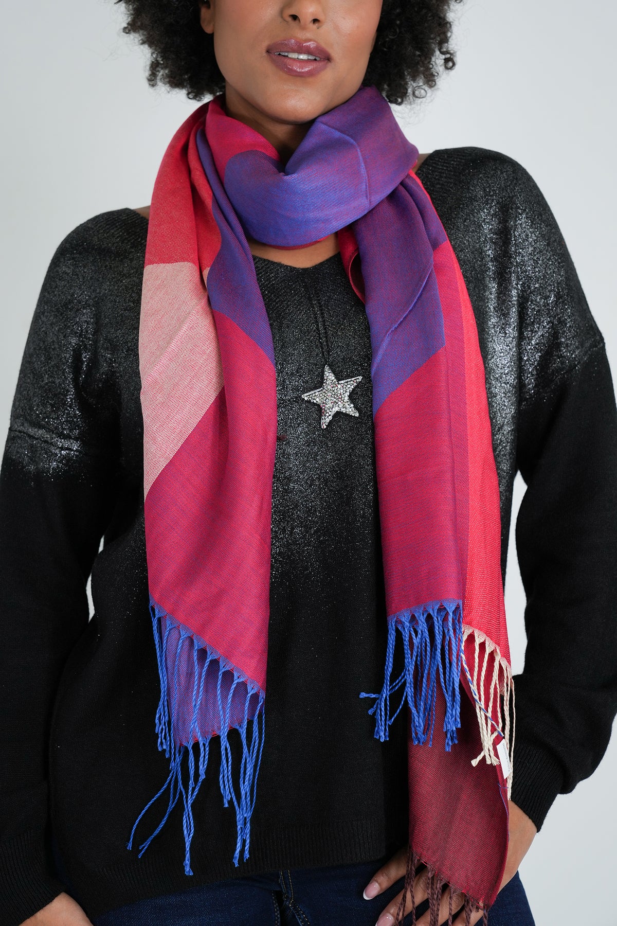 Purple Geometric Scarf
