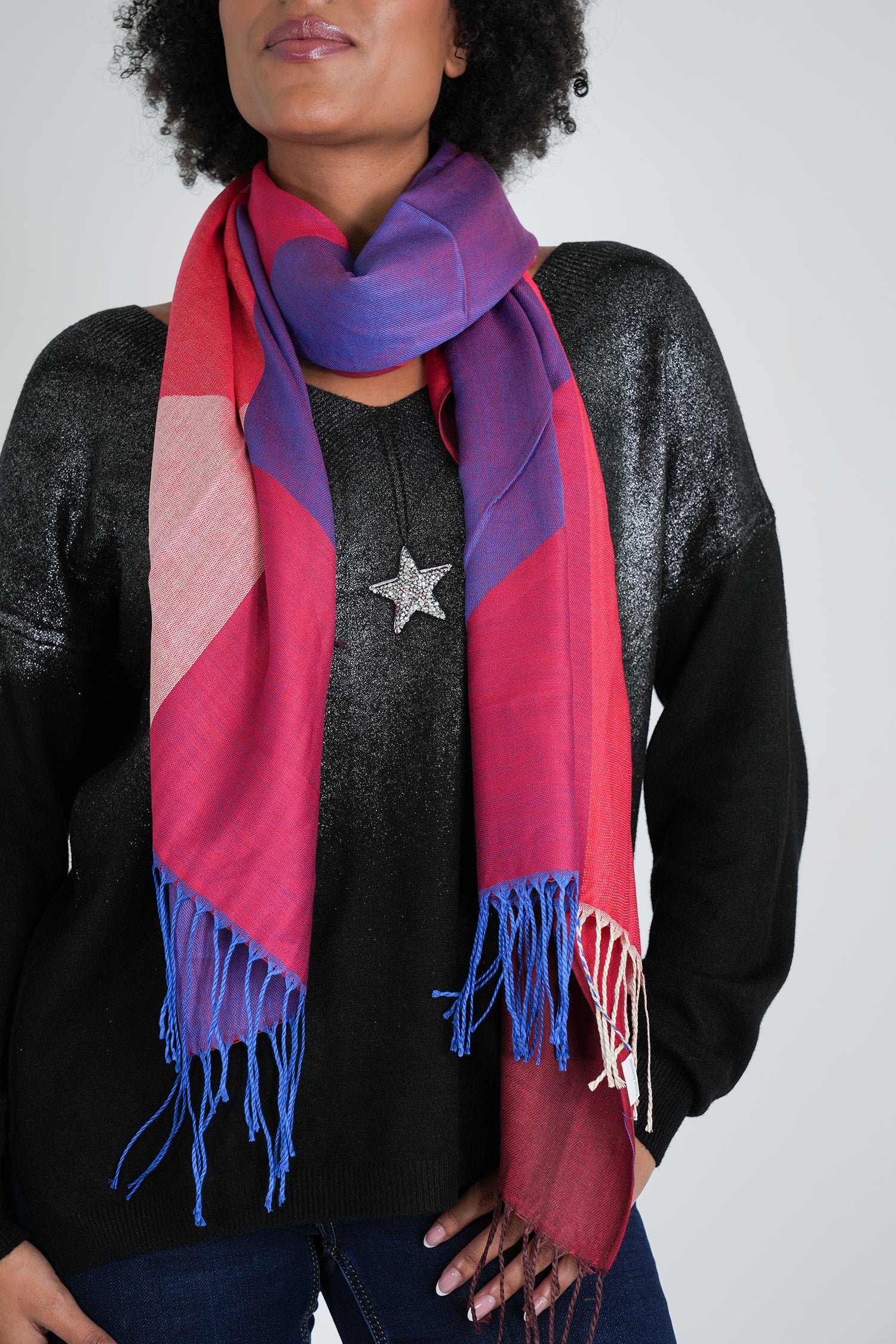 Purple Geometric Scarf