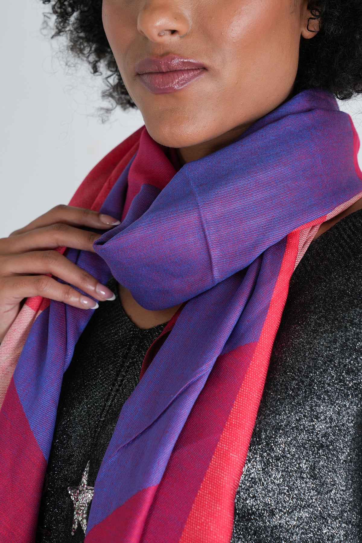 Purple Geometric Scarf
