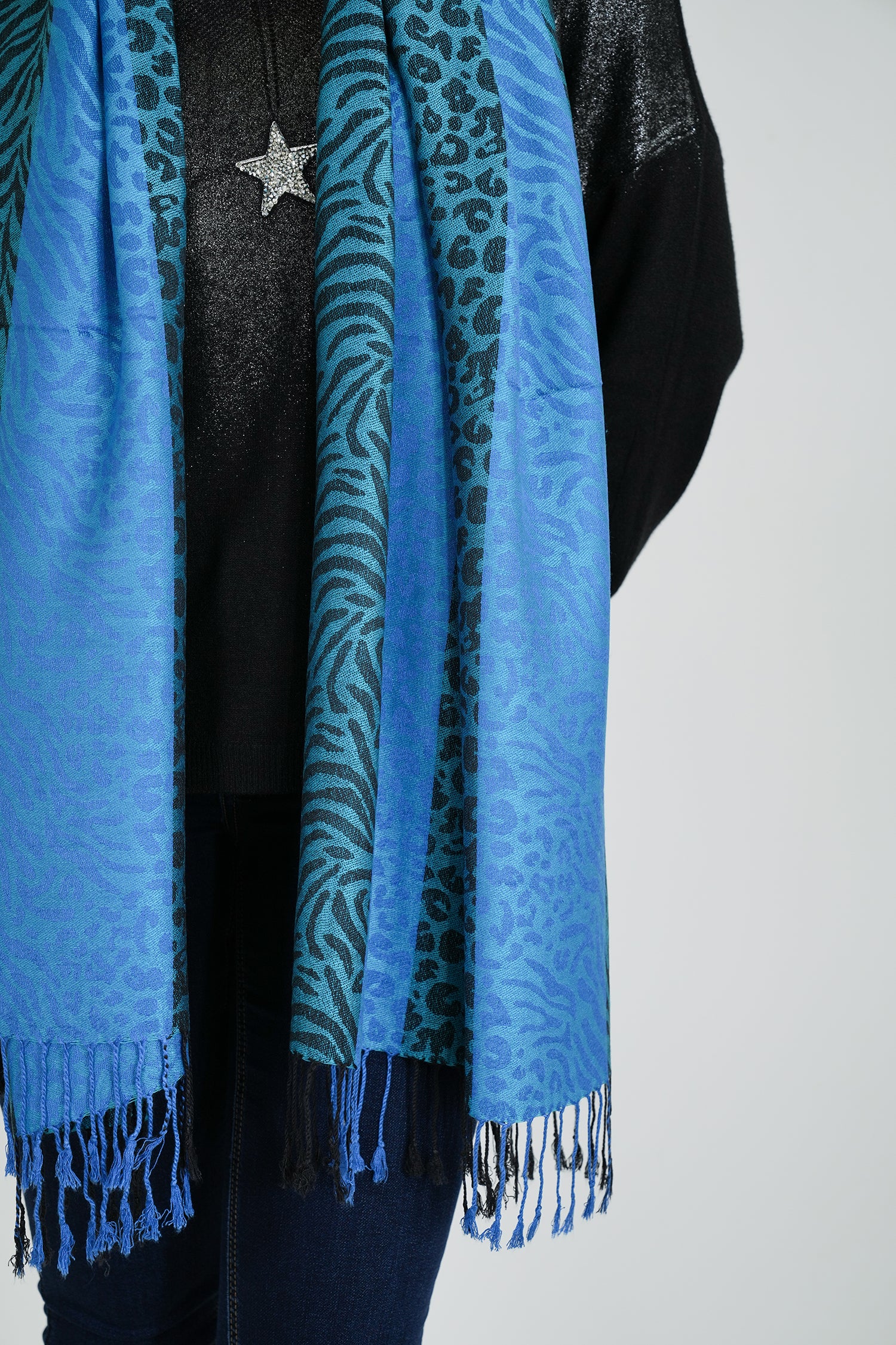 Turquoise Leopard Linda Scarf