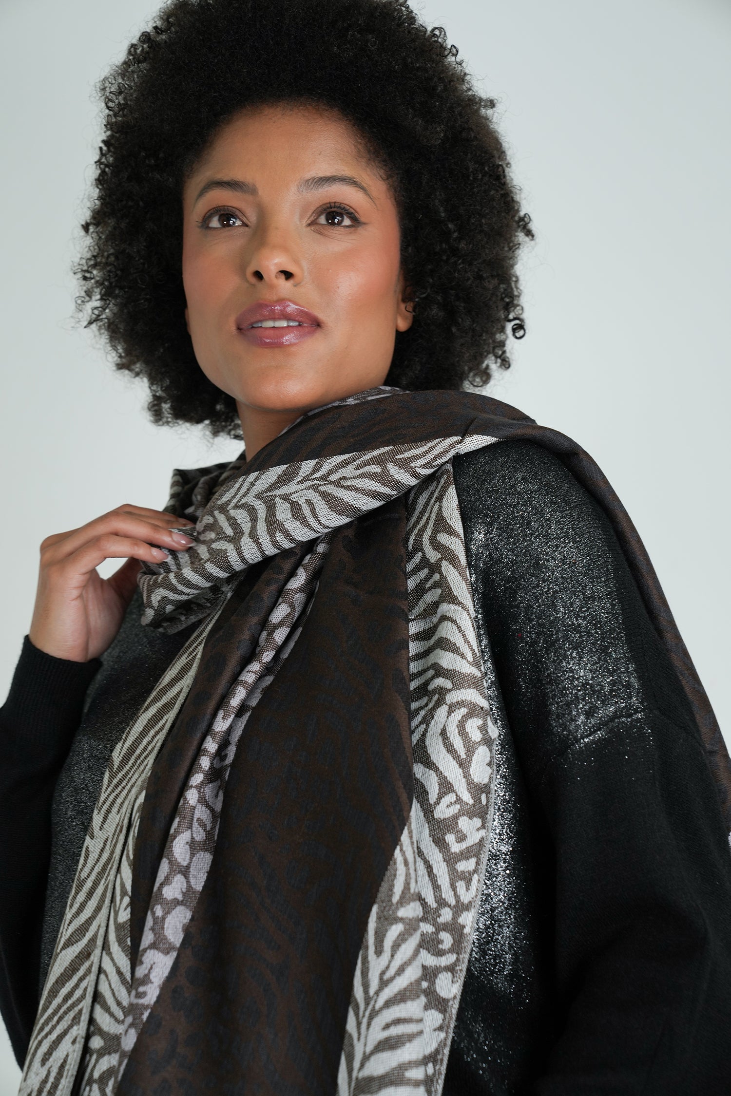 Black Leopard Linda Scarf
