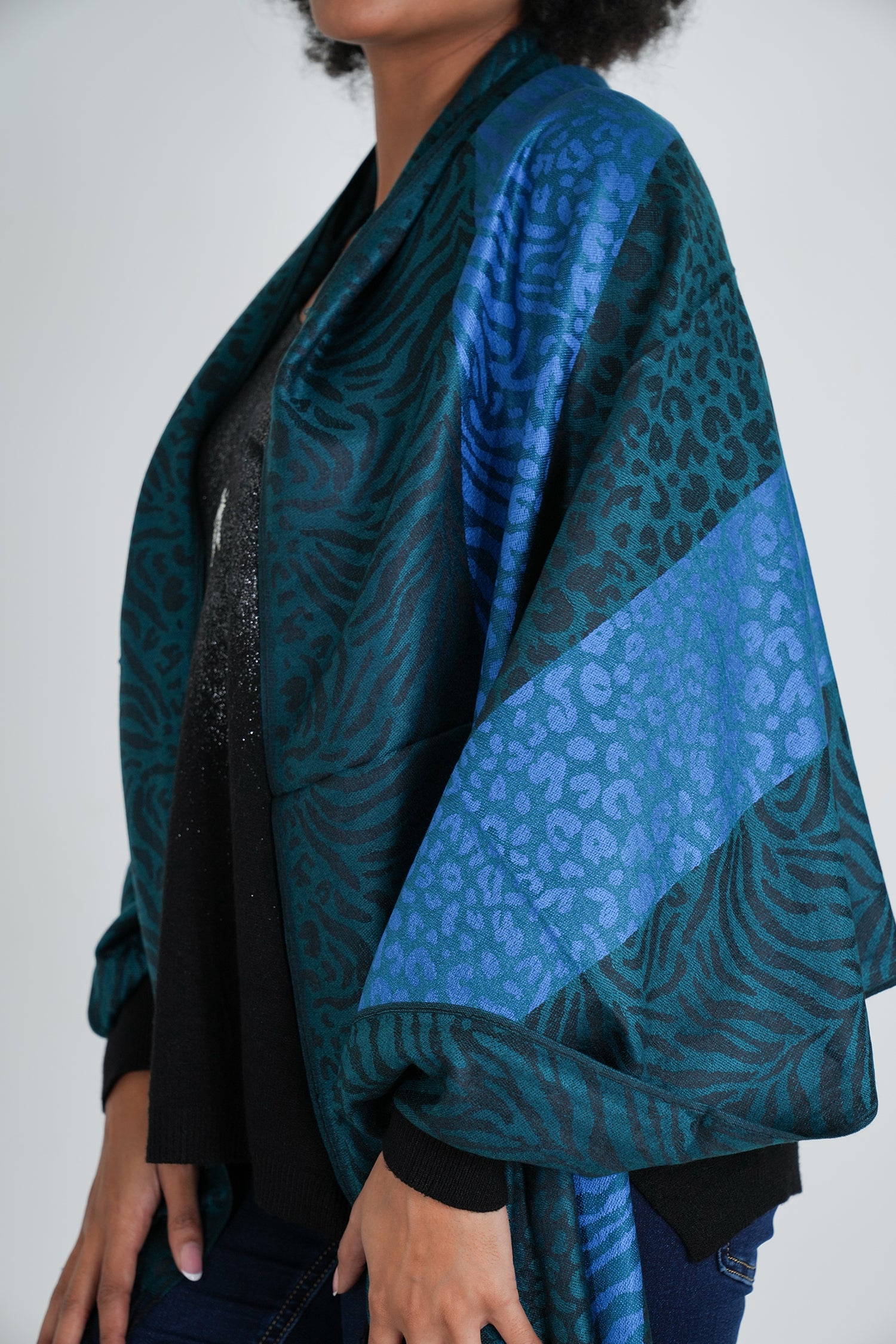 Teal Leopard Linda Scarf