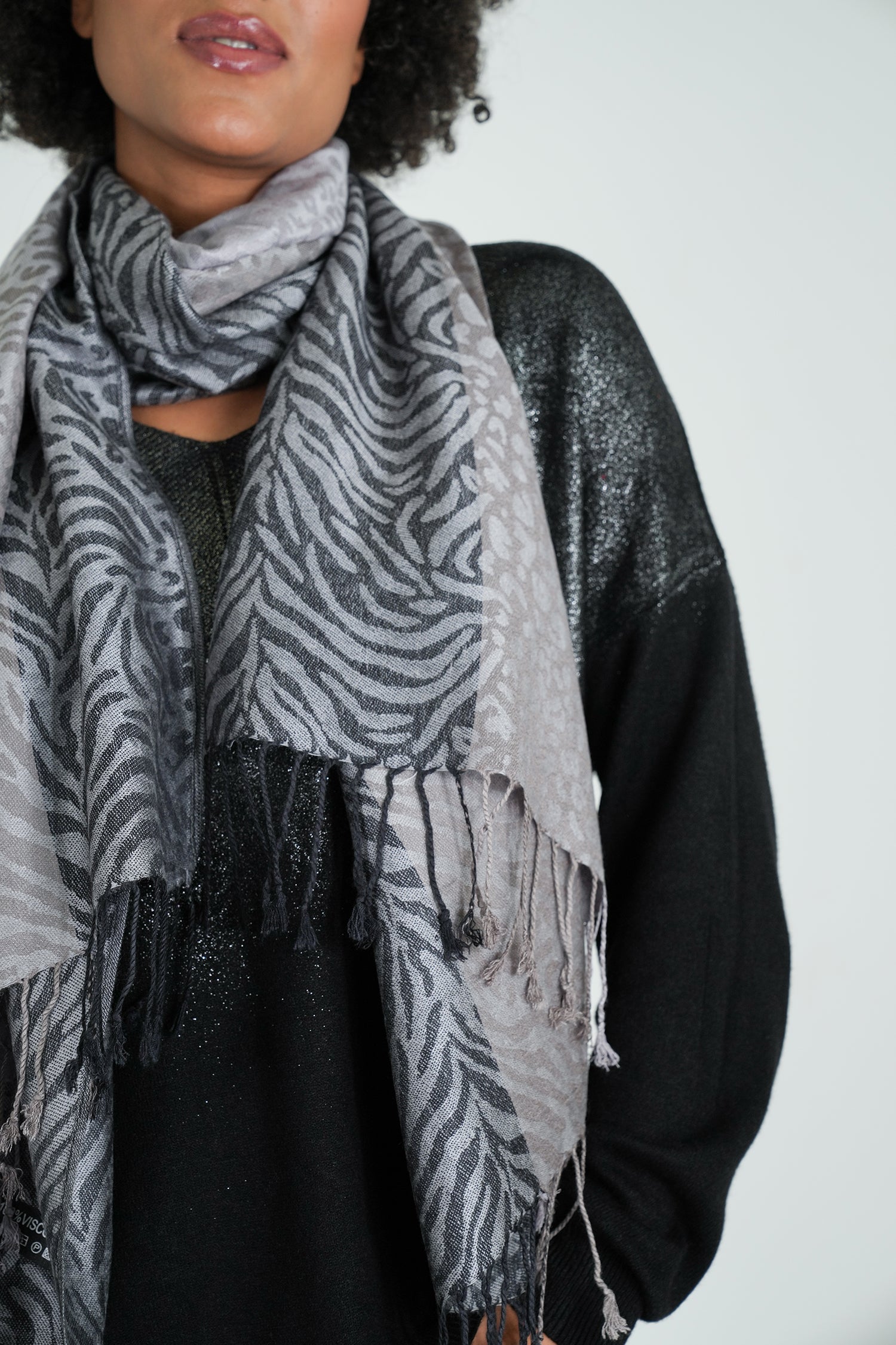 Grey Leopard Linda Scarf