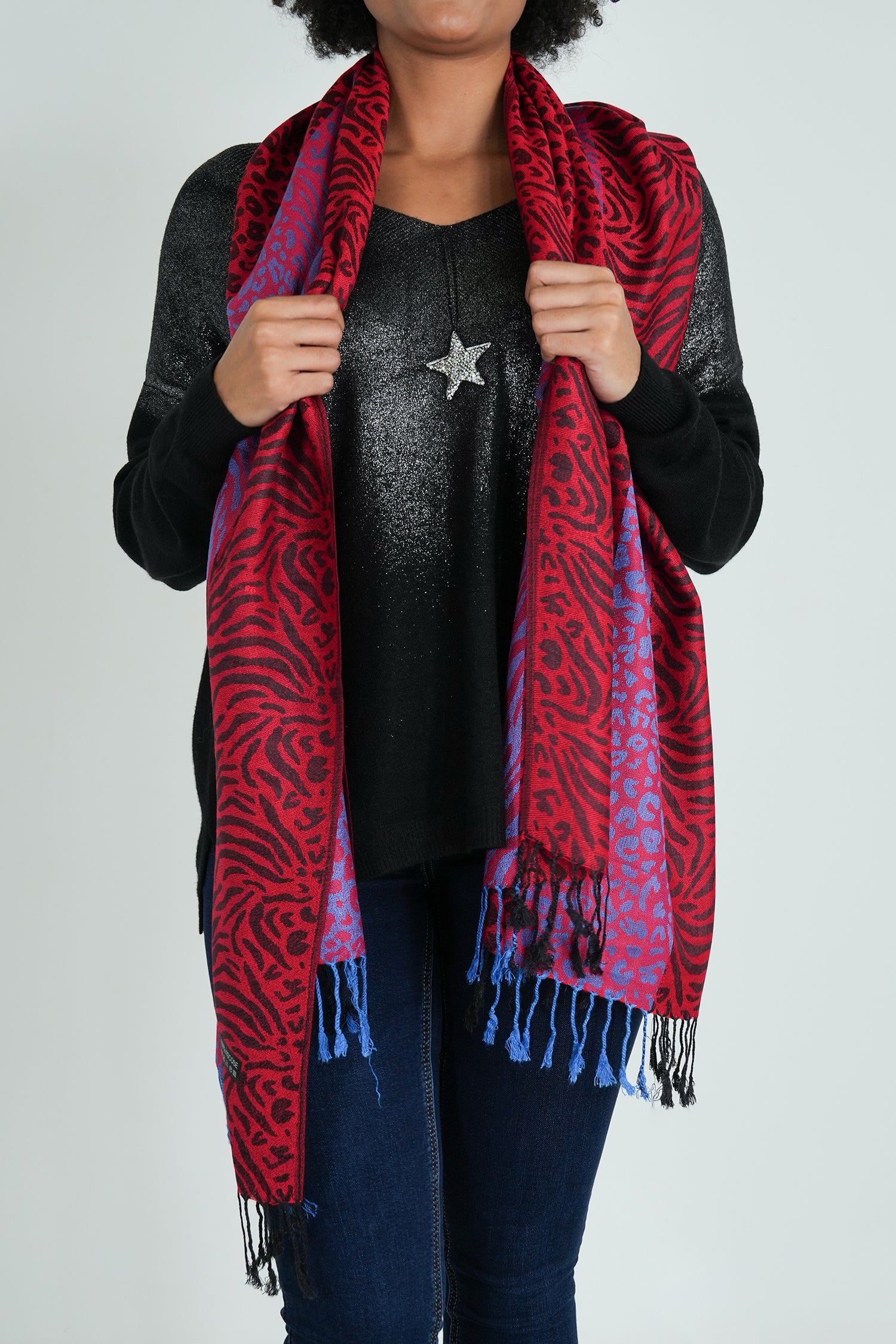 Red Leopard Linda Scarf