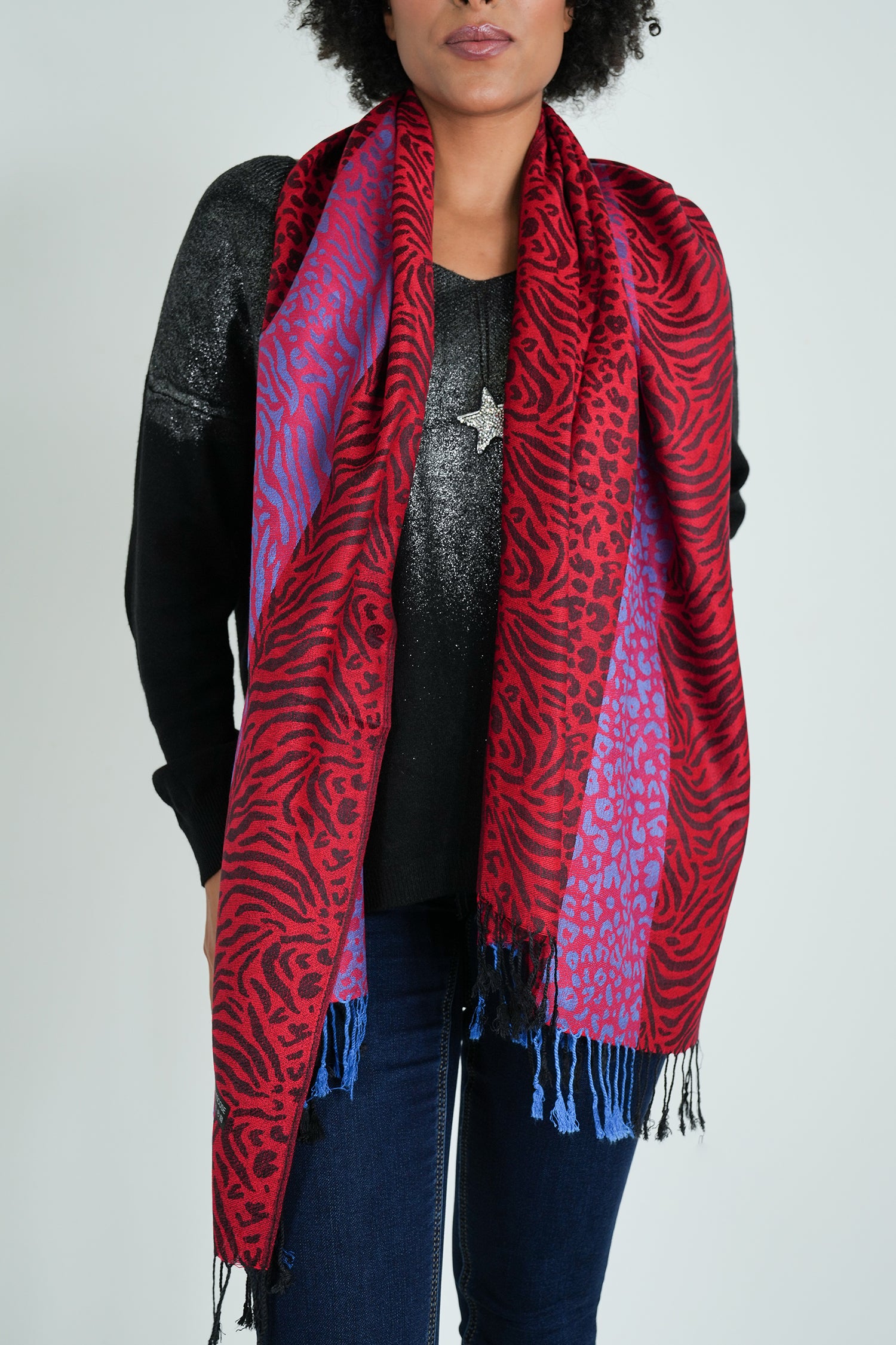 Red Leopard Linda Scarf