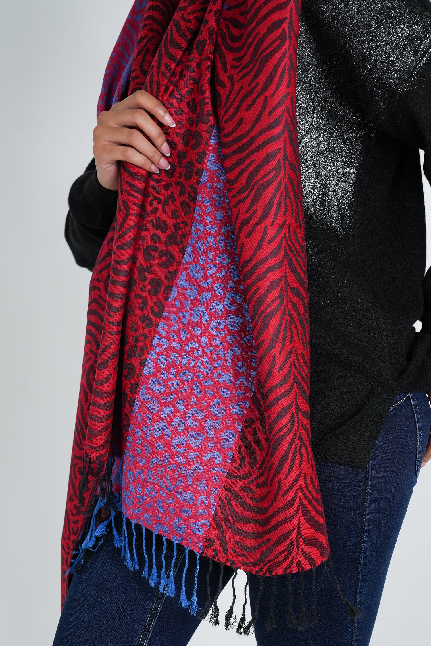 Red Leopard Linda Scarf