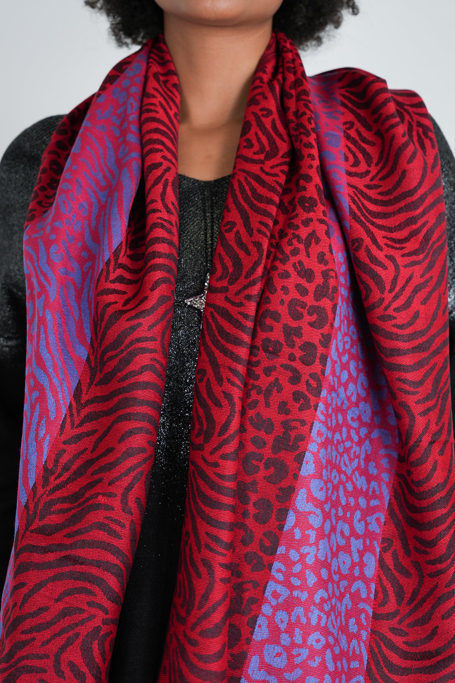 Red Leopard Linda Scarf