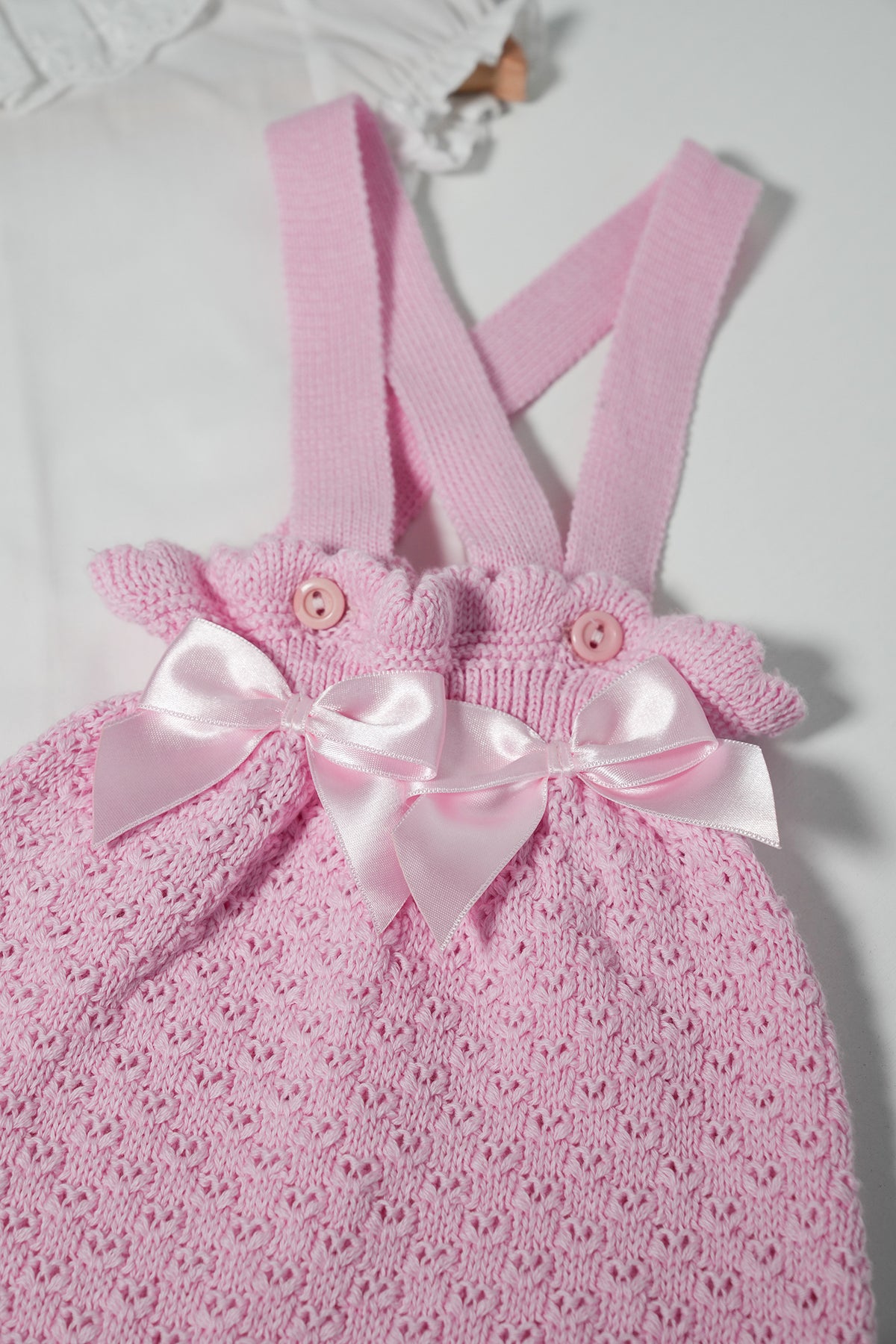 Pink Dungaree Knit Set