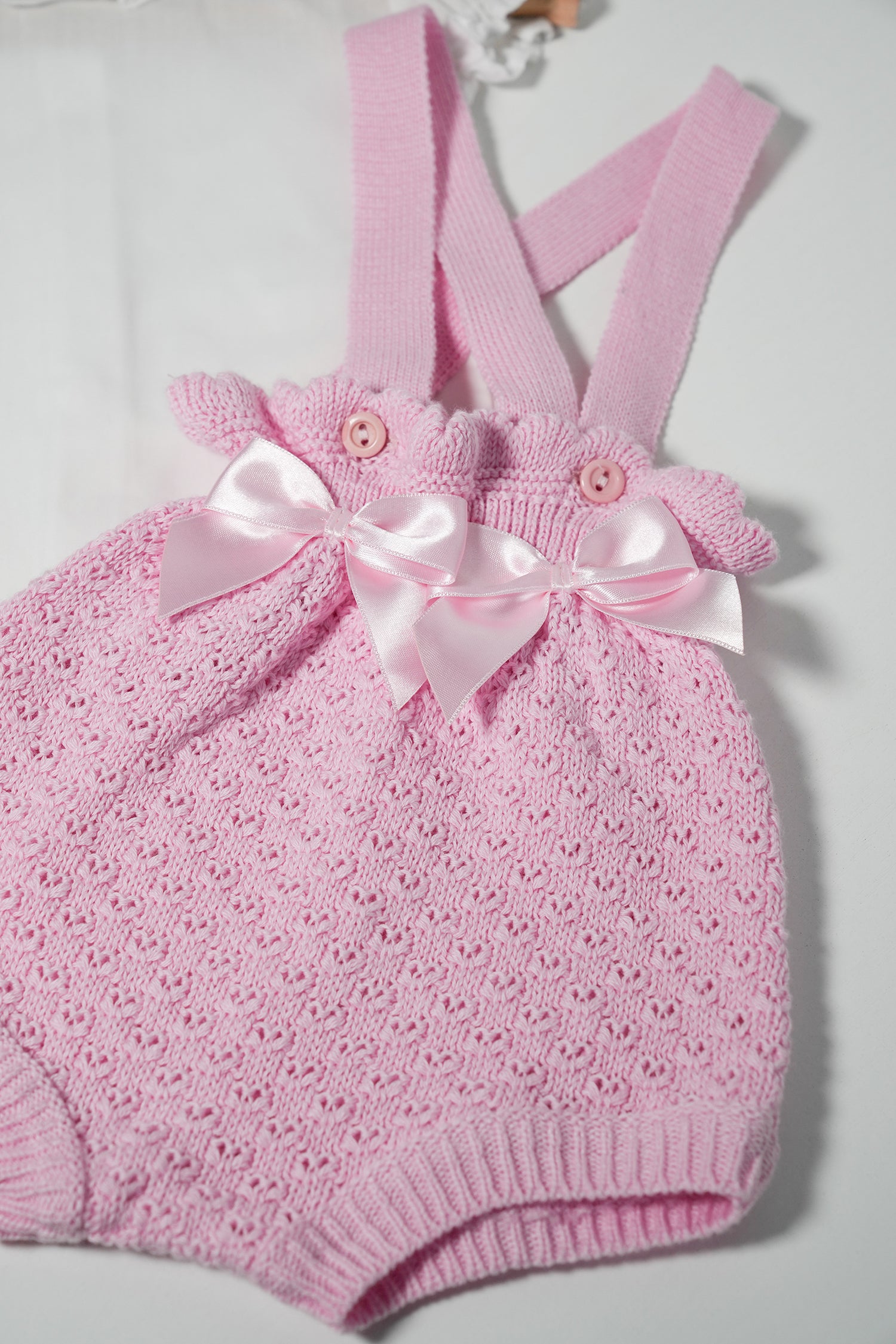 Pink Dungaree Knit Set