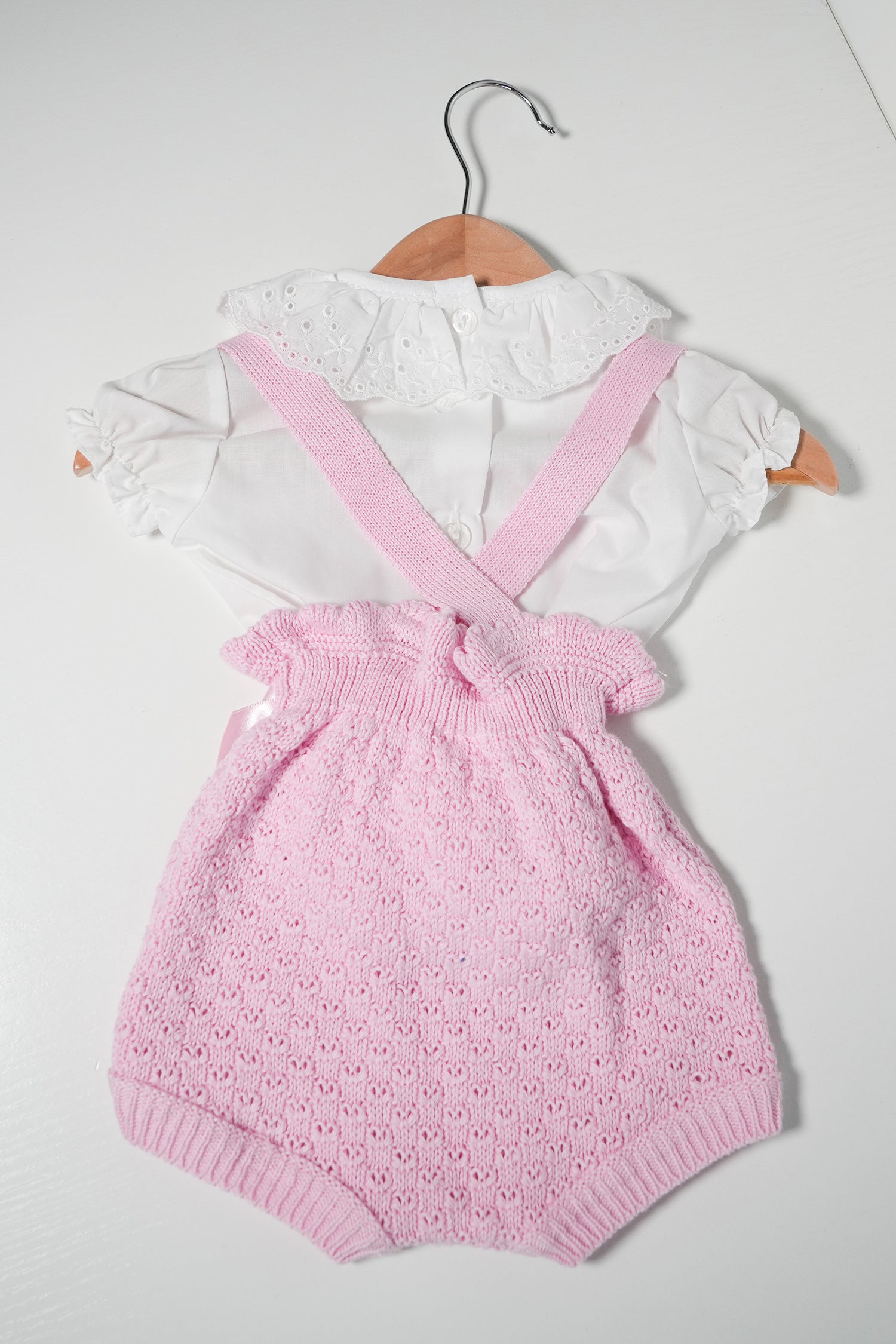 Pink Dungaree Knit Set