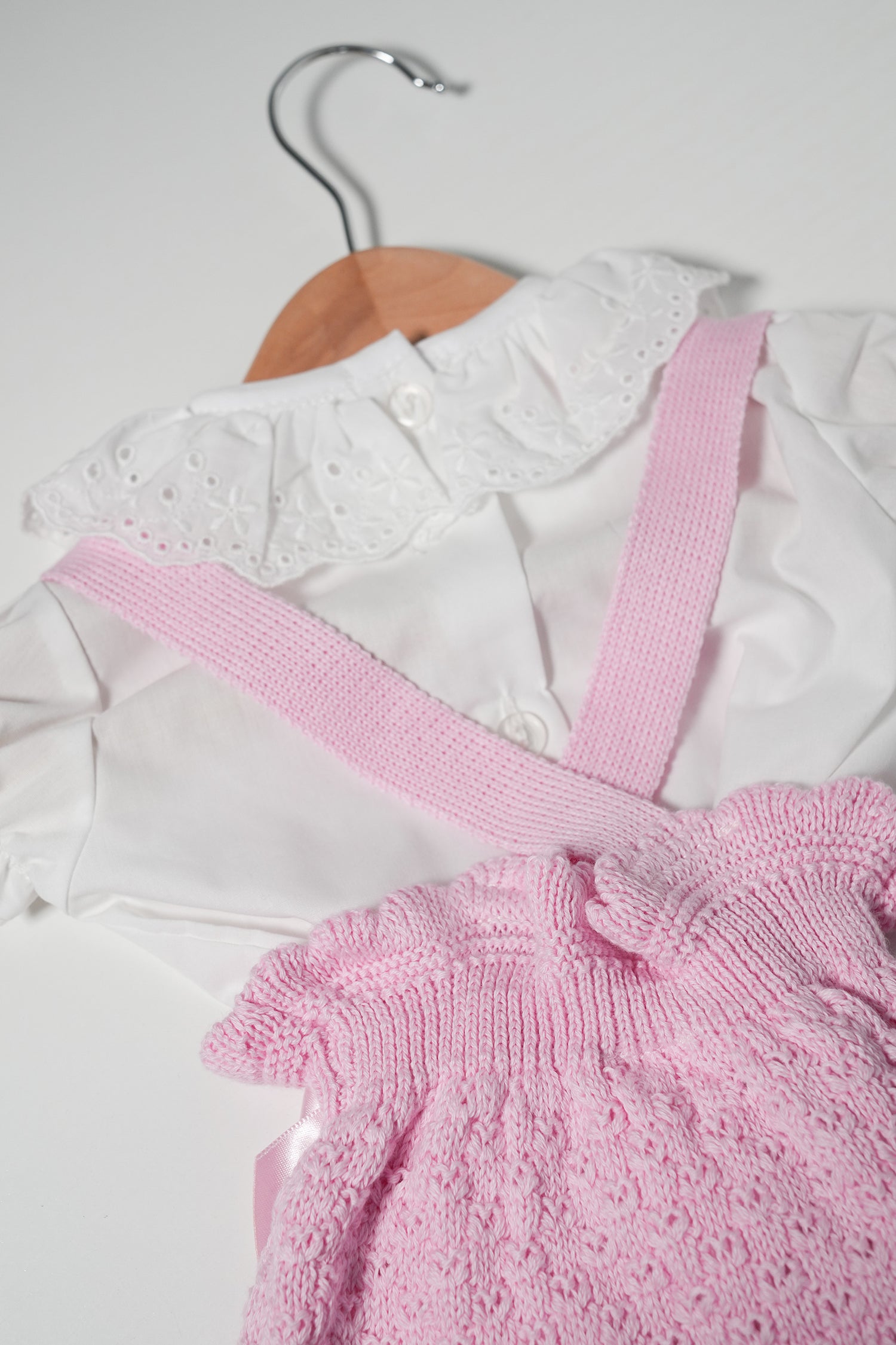 Pink Dungaree Knit Set