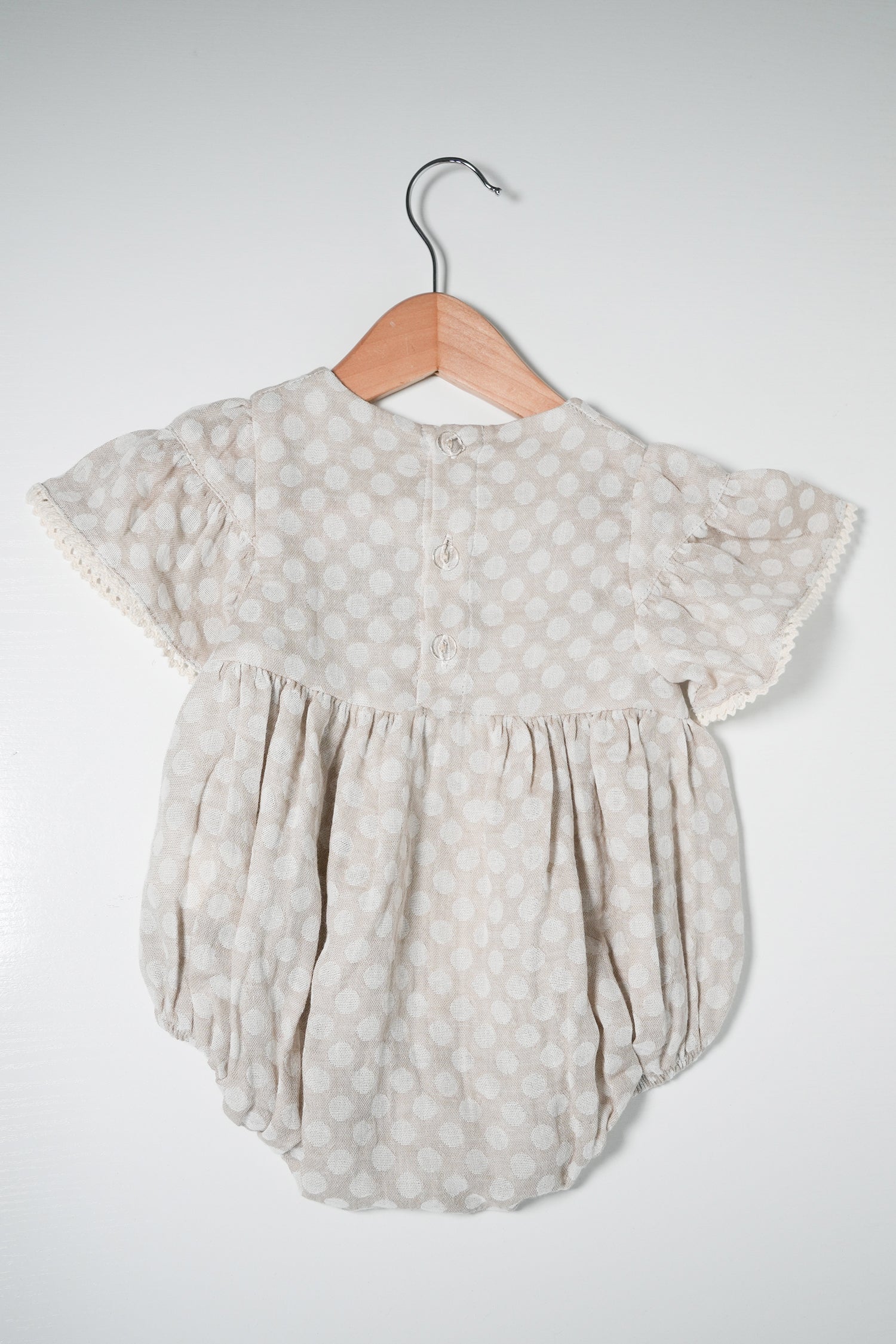 Beige Dotty Floral Romper