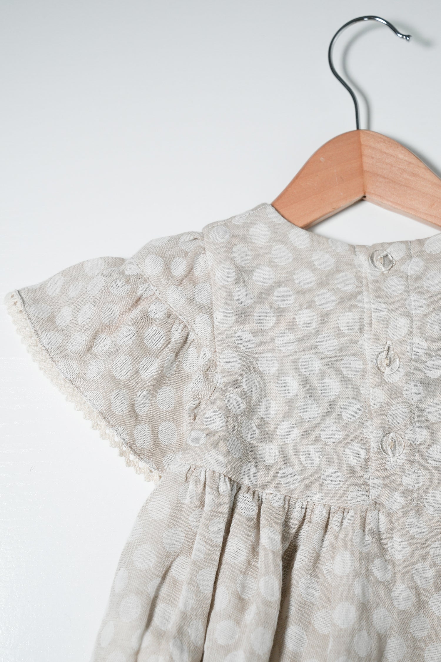 Beige Dotty Floral Romper