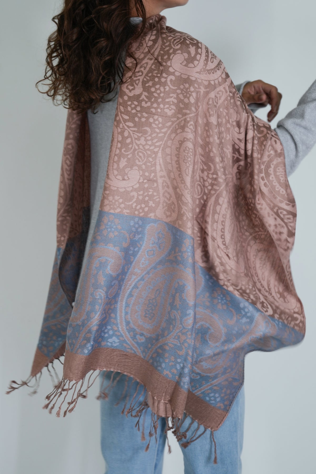 Blush and Blue Jenna Scarf