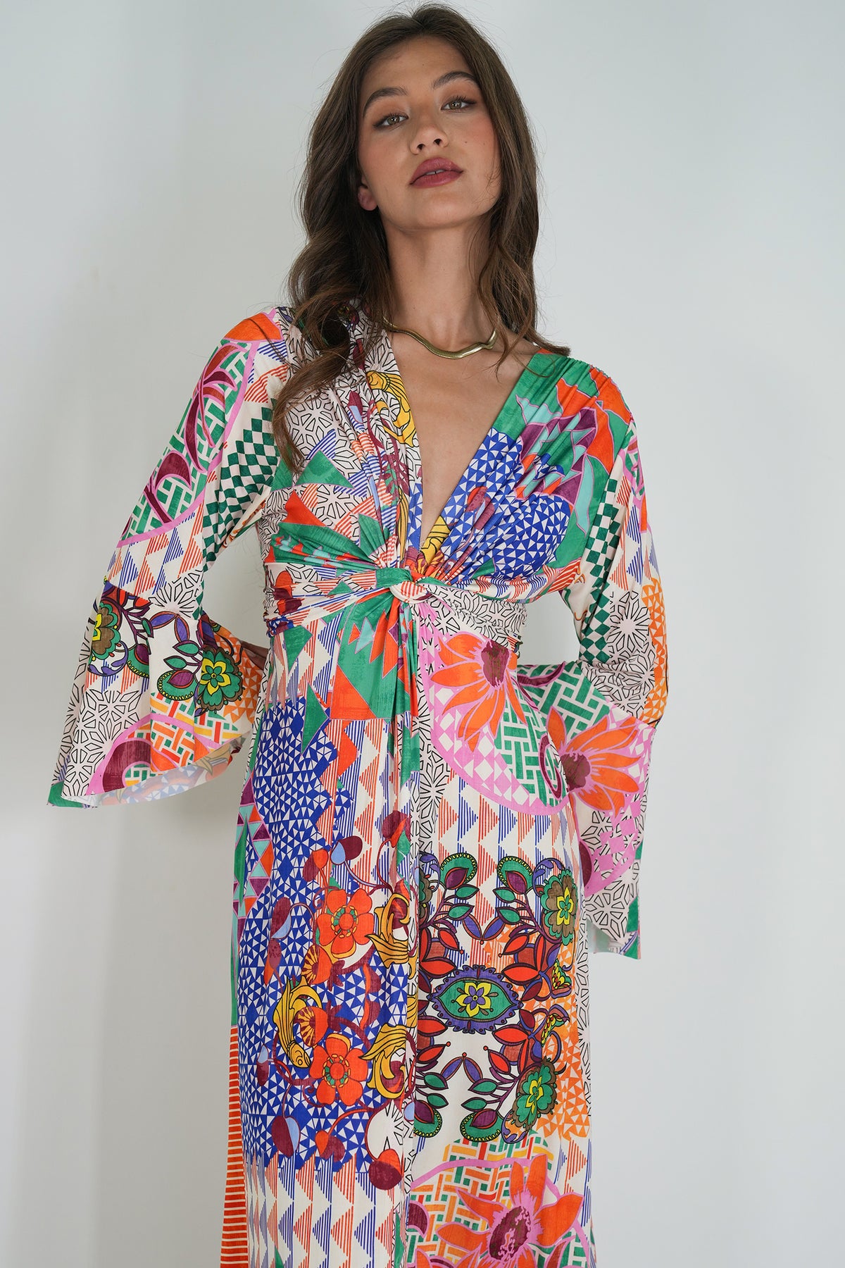 Resort Knot Dress With Sleeves