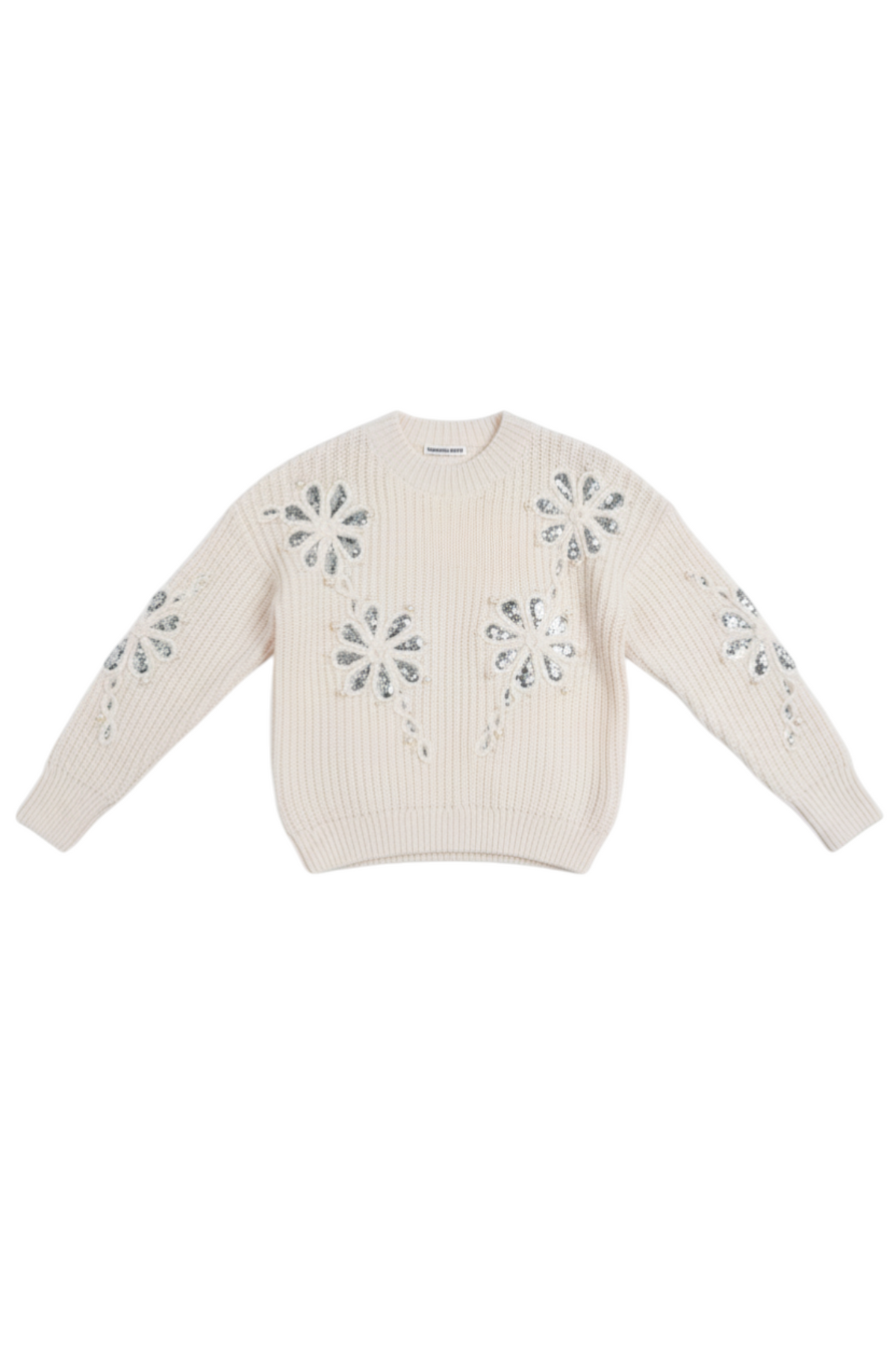 Cream Sequin Pearl Jumper