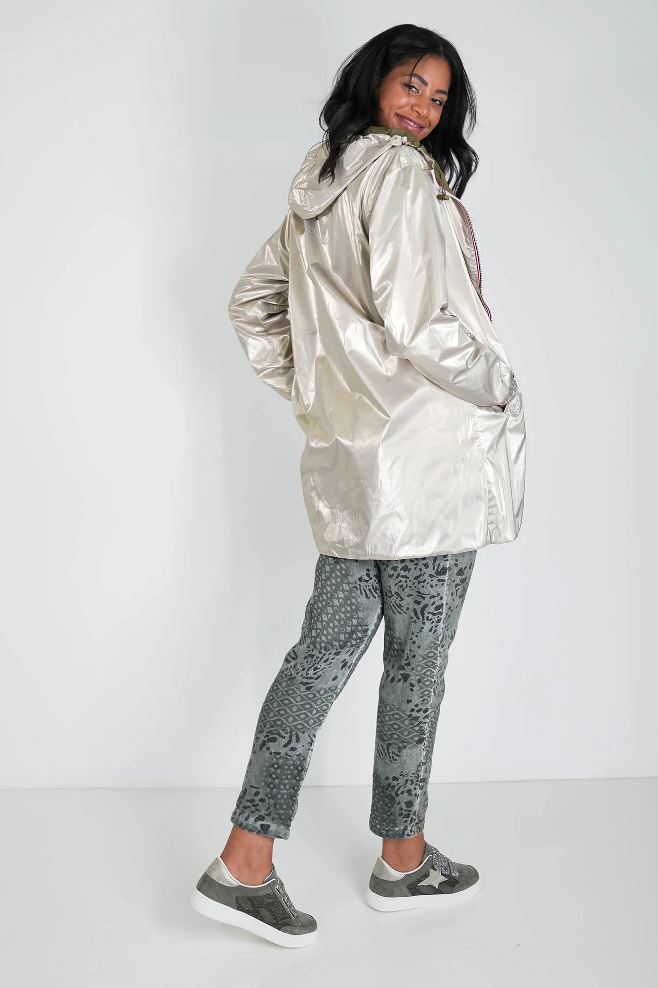 Khaki Reversible Rain Coat