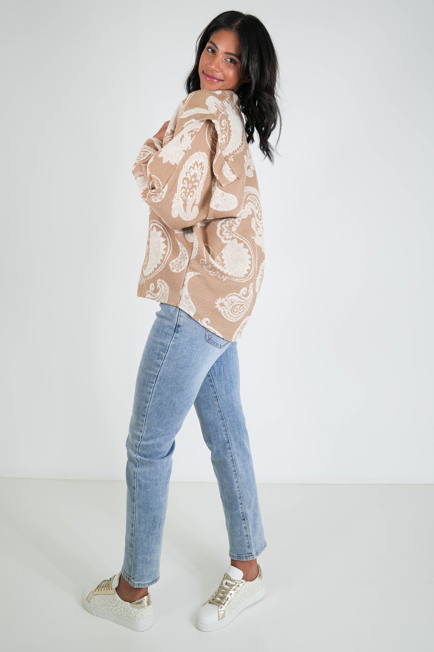 Beige Paisley Autumn Jacket